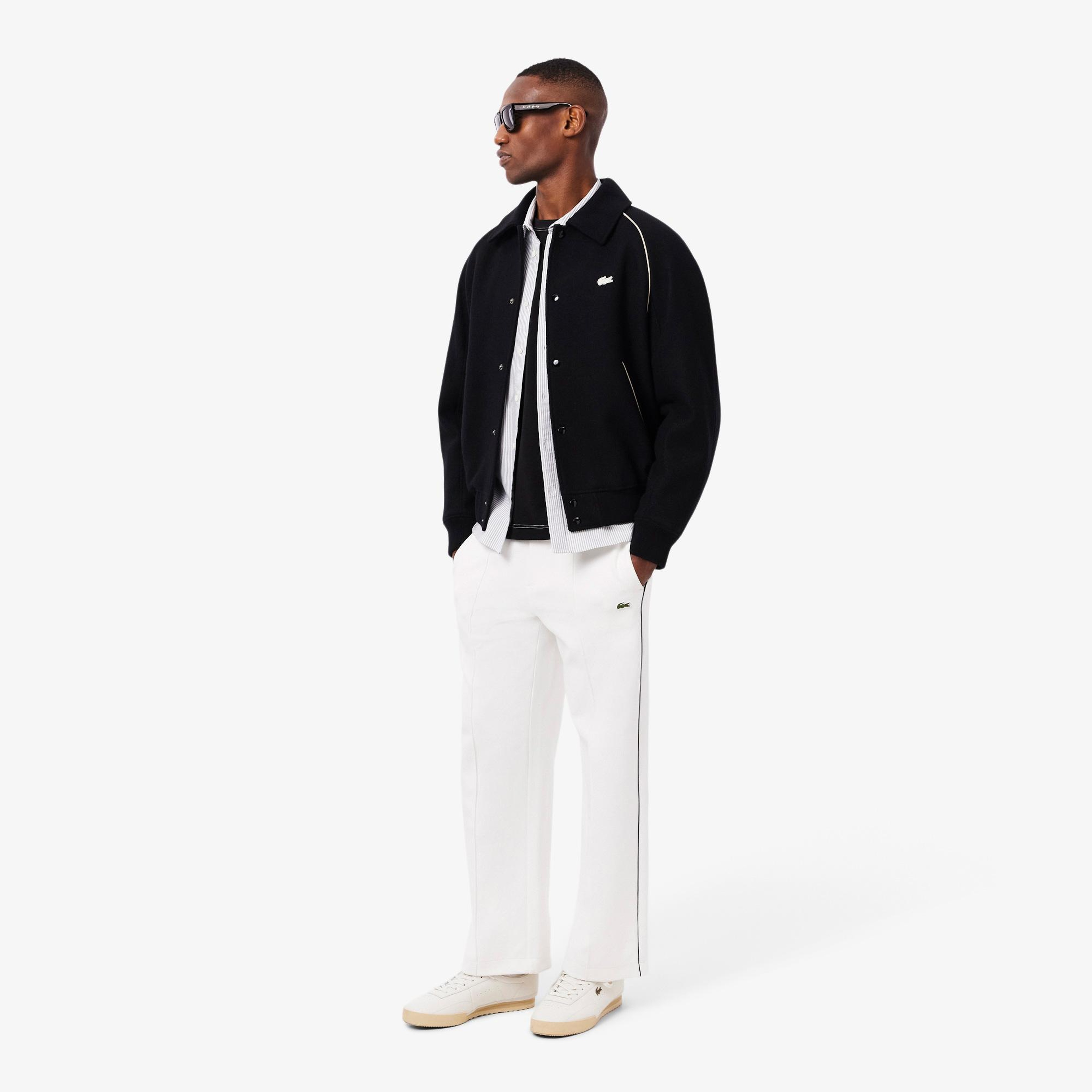 Lacoste Erkek Classic Fit Gömlek Yaka Baskılı Siyah Ceket