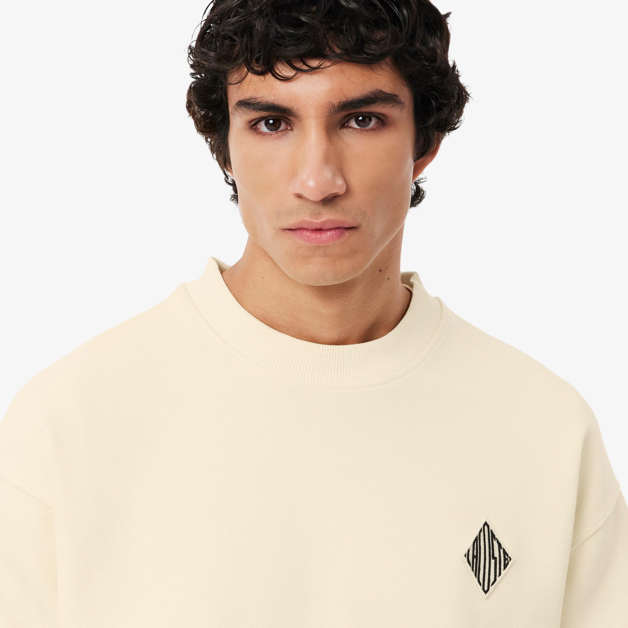 Lacoste Erkek Loose Fit Bisiklet Yaka Sarı Sweatshirt