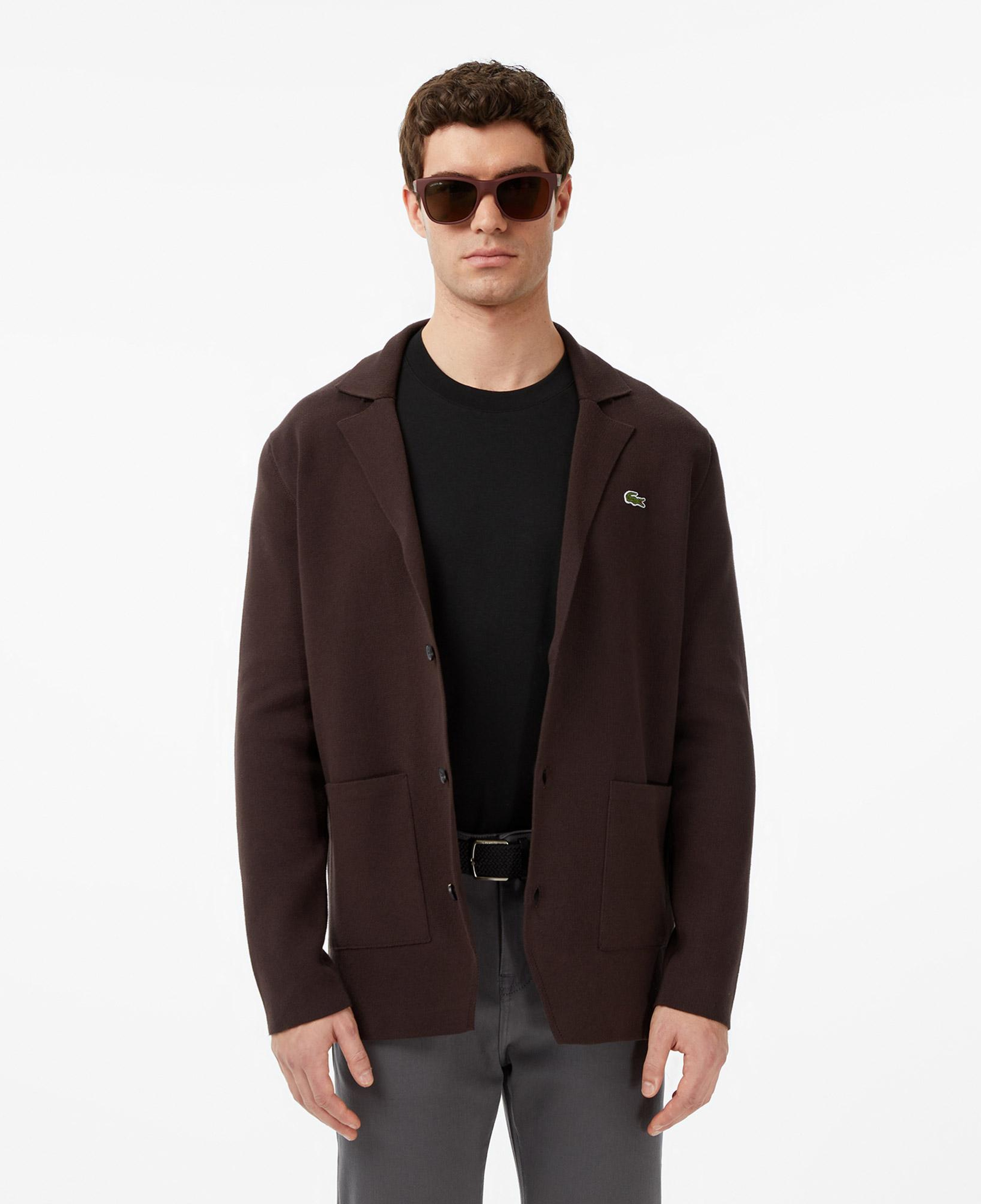 Lacoste Erkek Classic Fit V Yaka Kahverengi Hırka