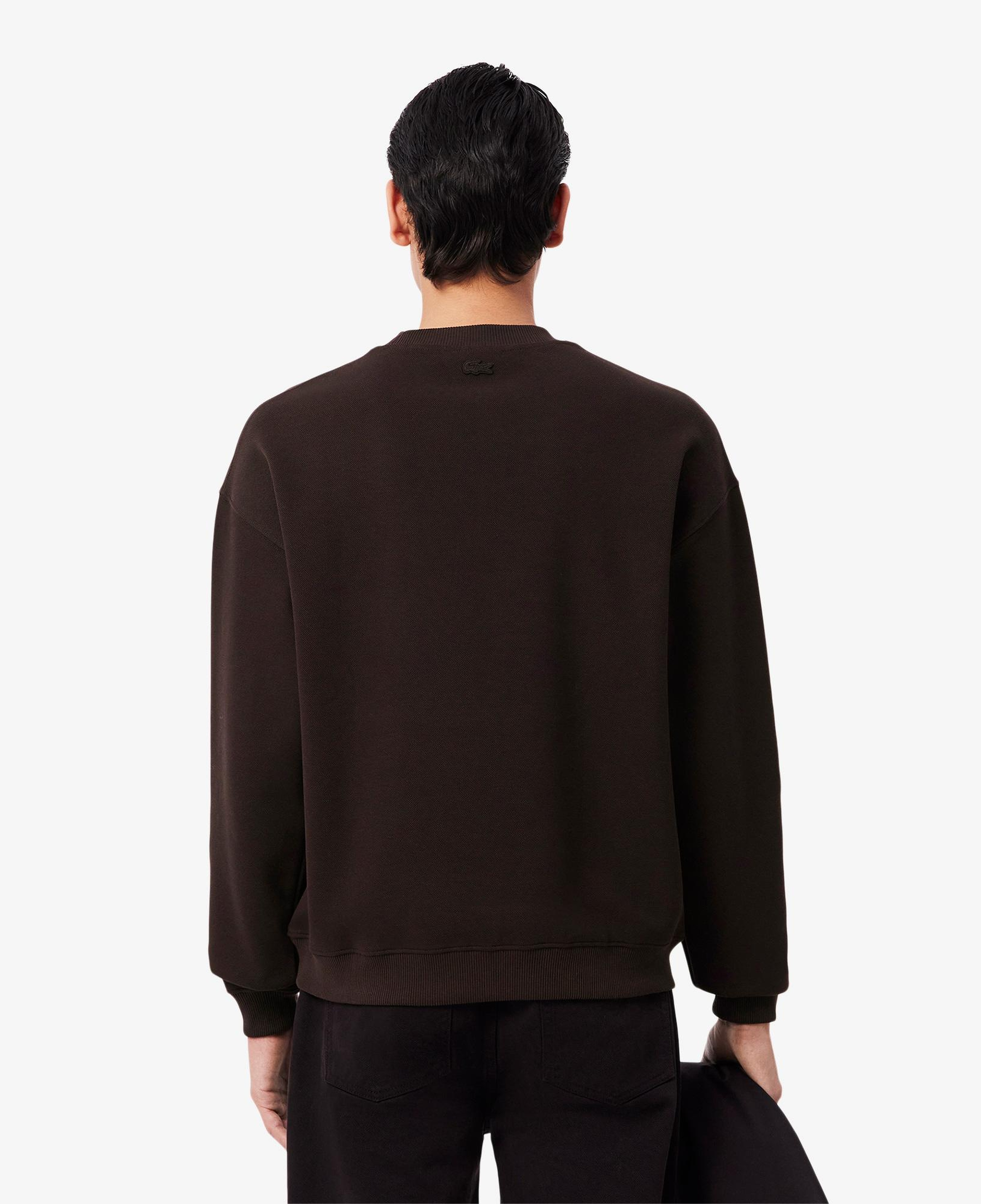 Lacoste Erkek Loose Fit Bisiklet Yaka Koyu Kahverengi Sweatshirt