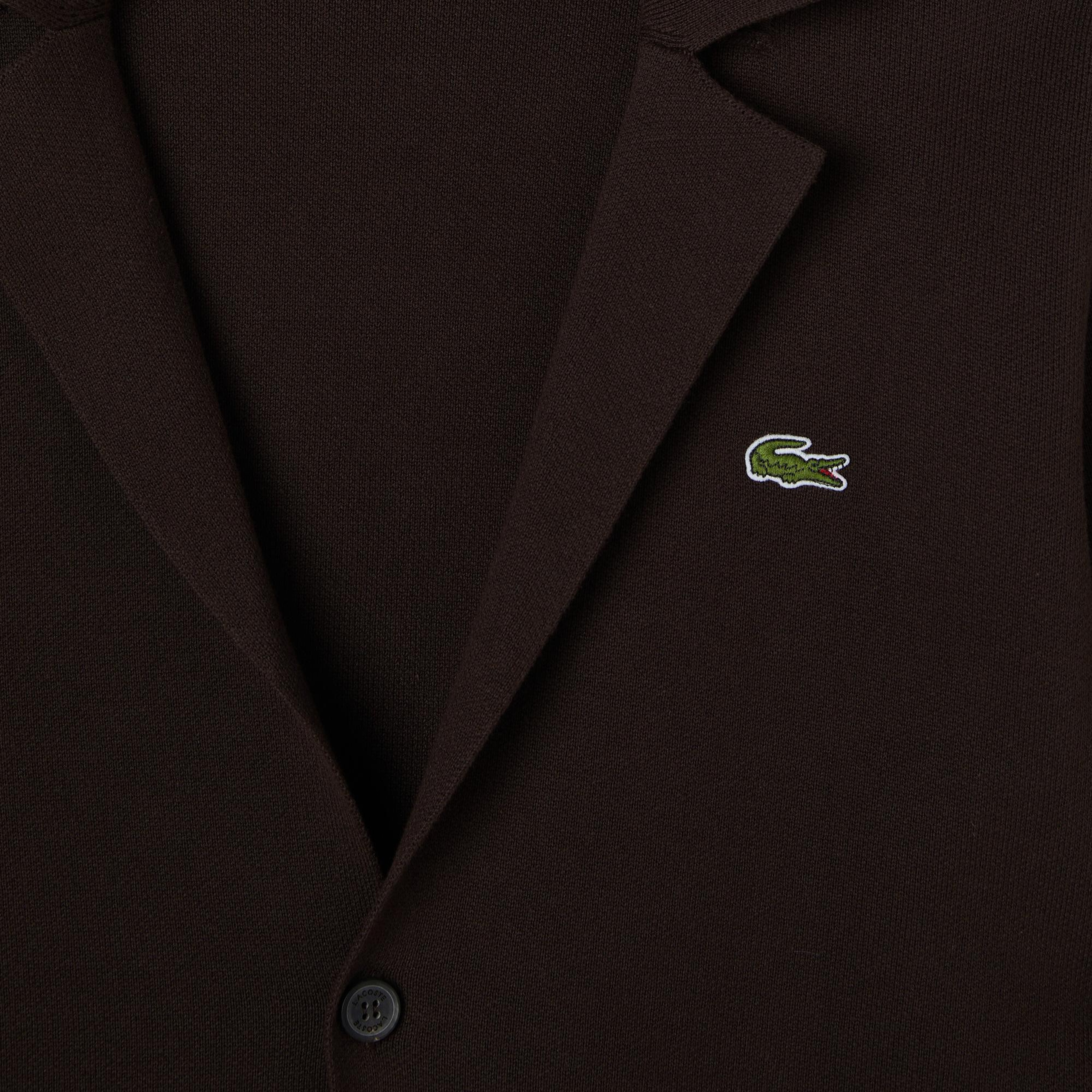 Lacoste Erkek Classic Fit V Yaka Kahverengi Hırka