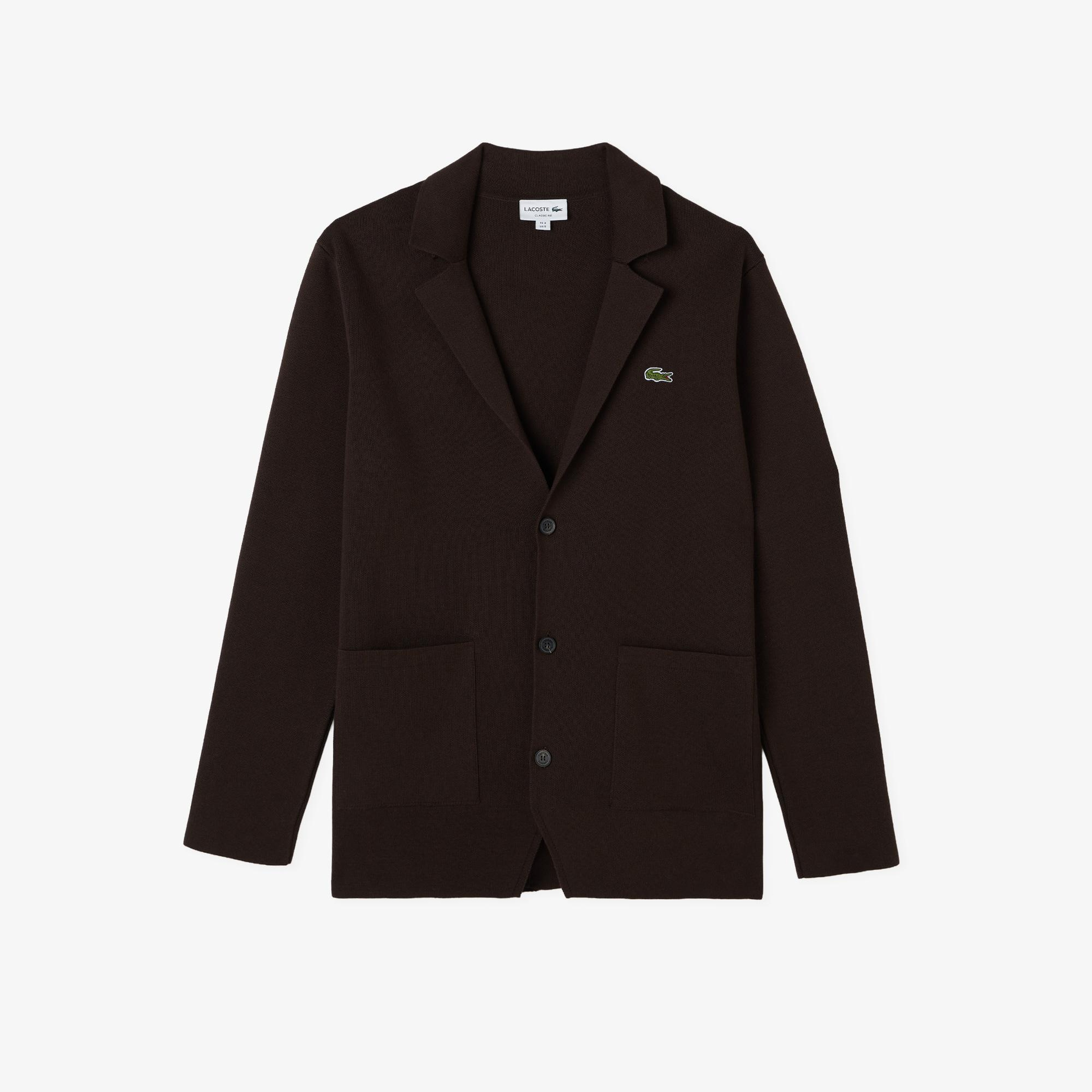 Lacoste Erkek Classic Fit V Yaka Kahverengi Hırka