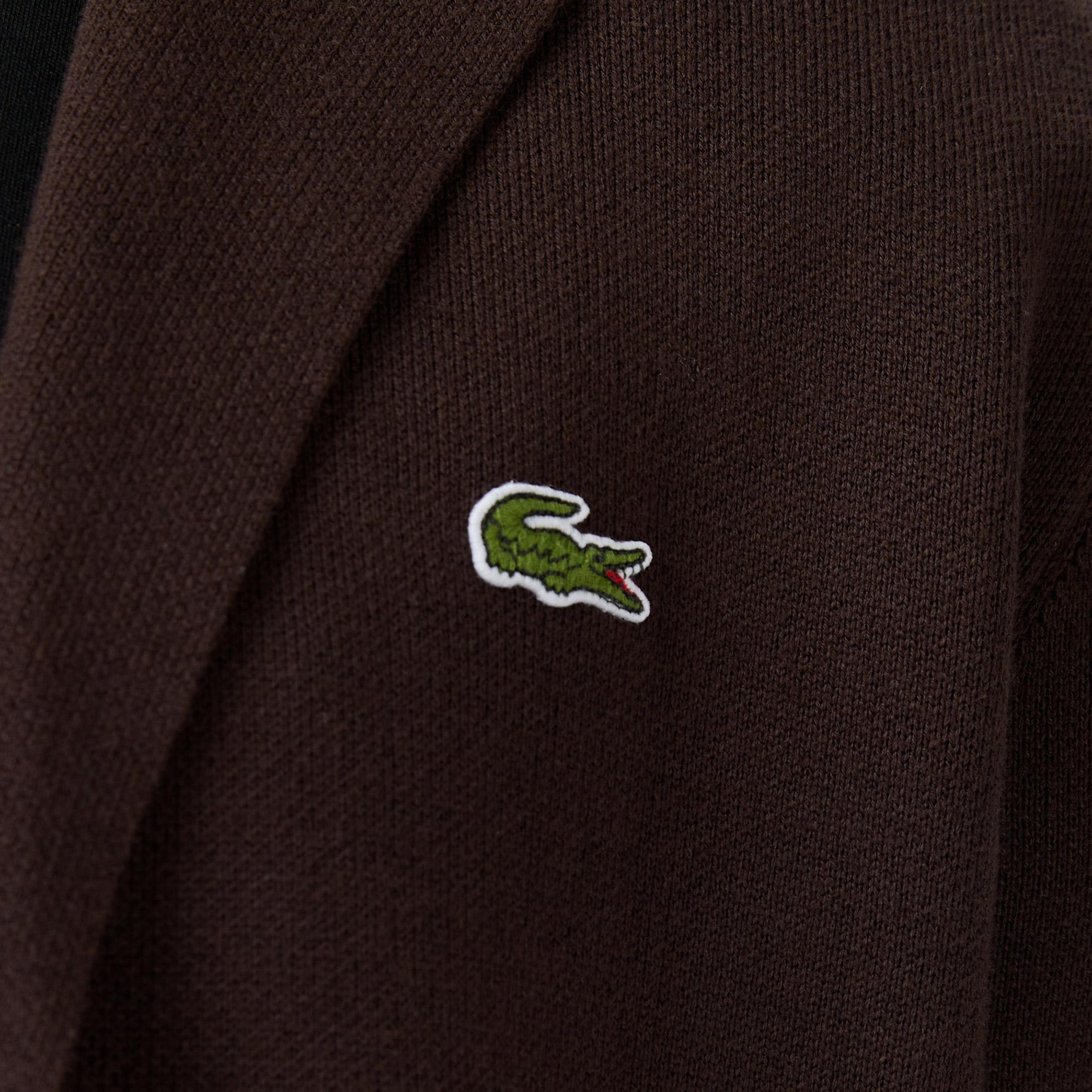 Lacoste Erkek Classic Fit V Yaka Kahverengi Hırka