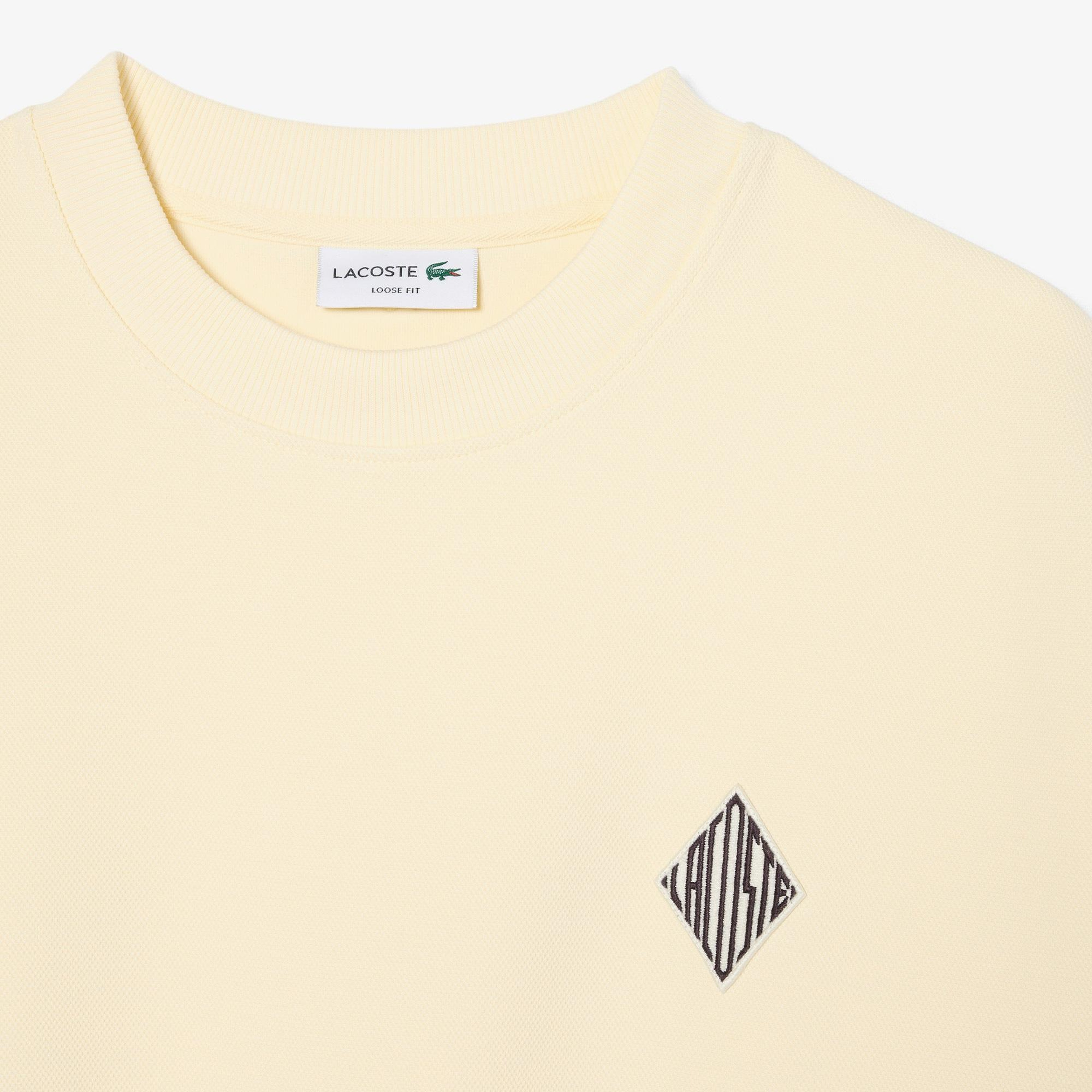 Lacoste Erkek Loose Fit Bisiklet Yaka Sarı Sweatshirt