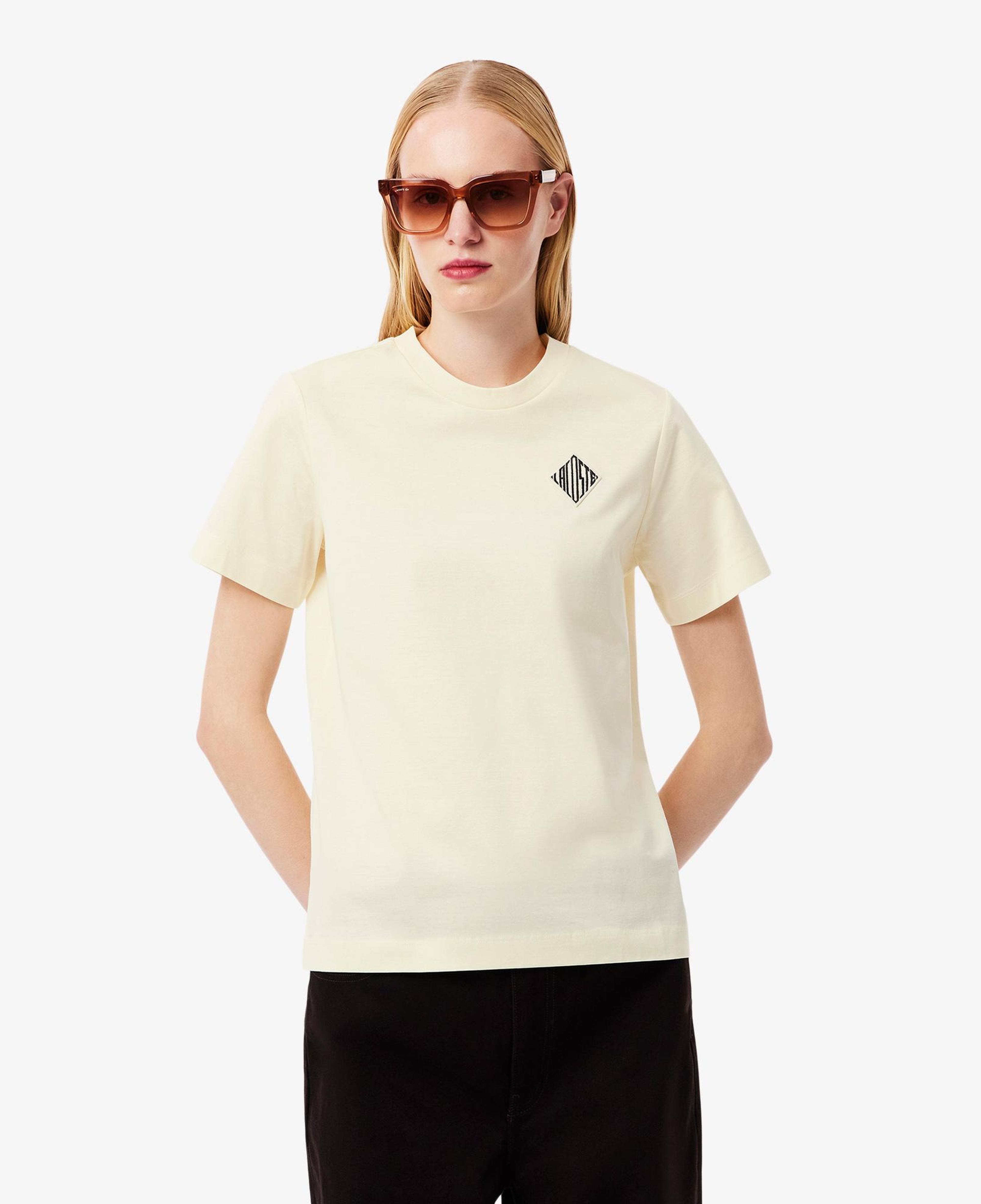 Lacoste Kadın Regular Fit Bisiklet Yaka Sarı T-Shirt