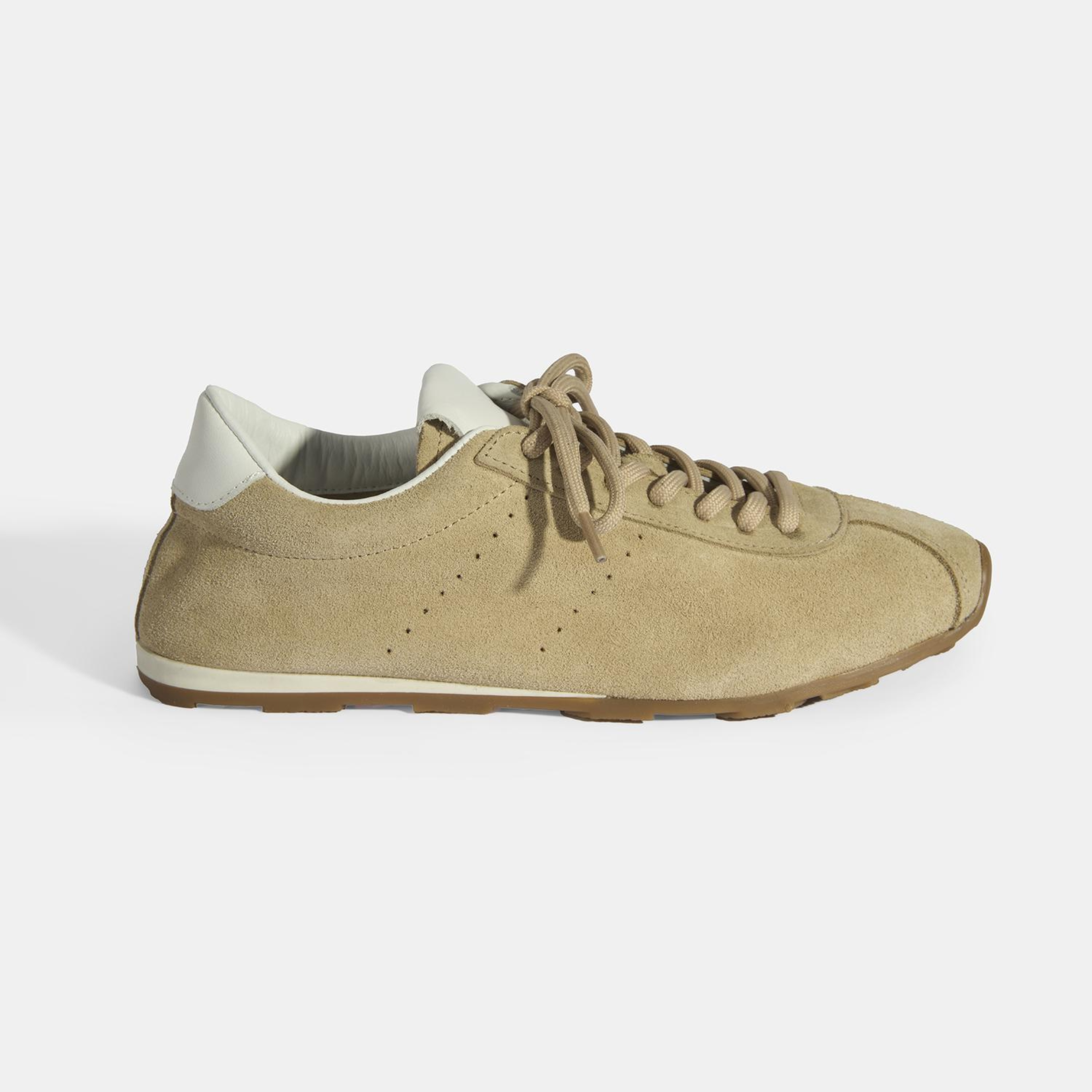 Kadın Bej Bağcıklı Süet Spor Ayakkabı