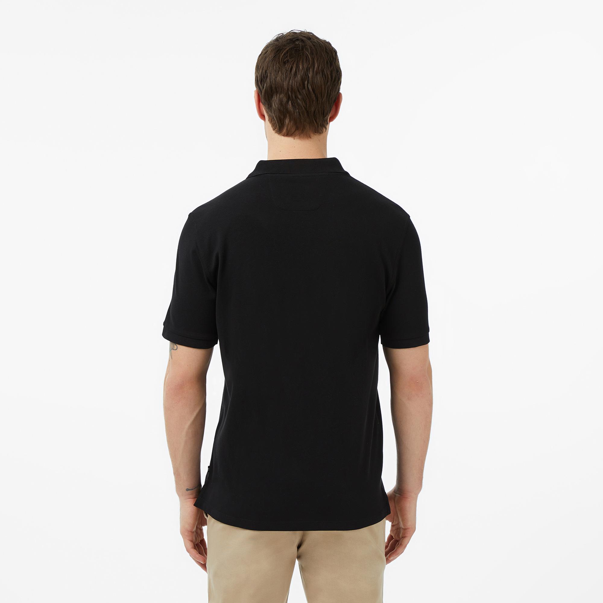 Nautica Erkek Siyah Regular Fit Polo Yaka T-Shirt