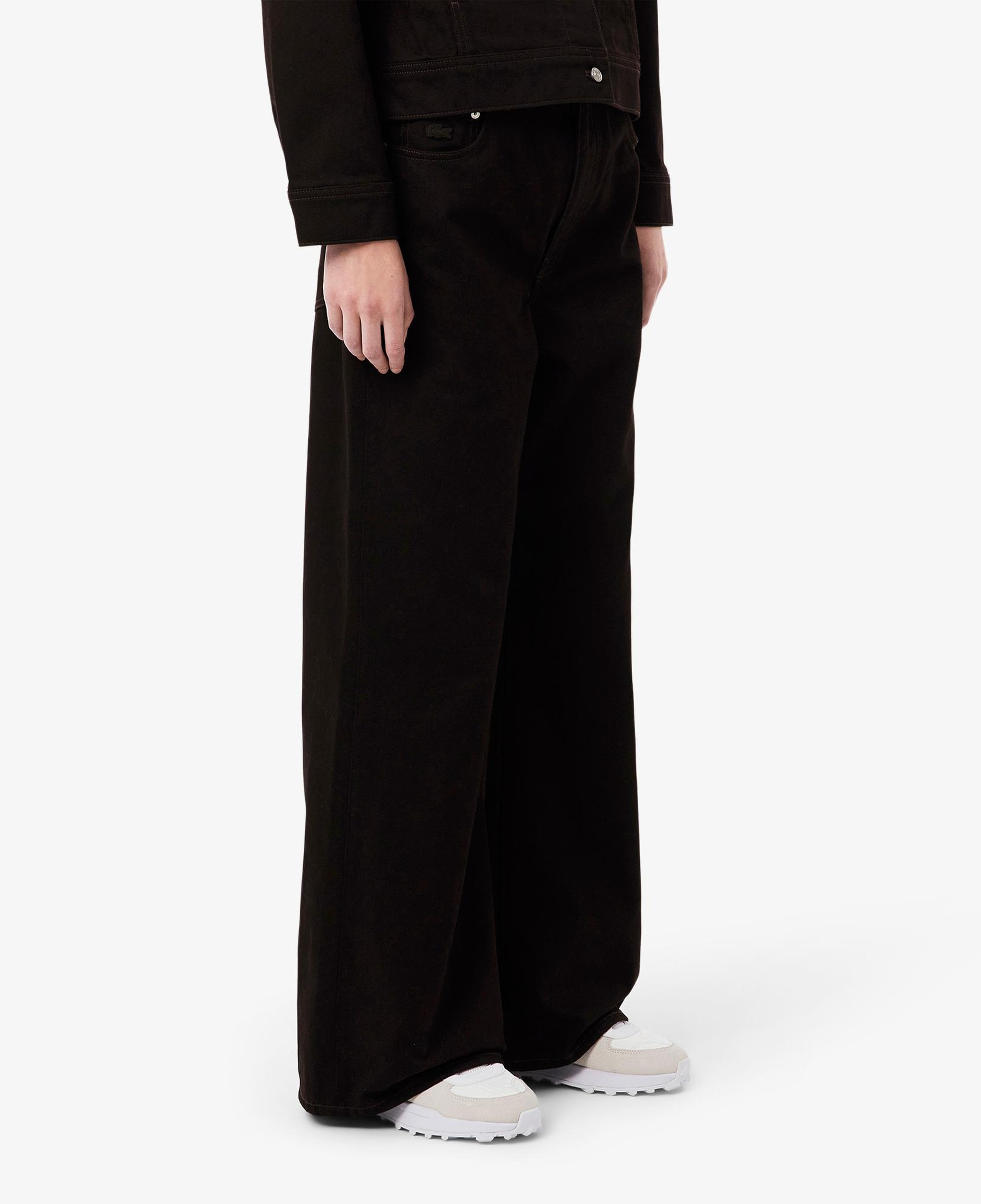 Lacoste Kadın Wide Leg Koyu Kahverengi Jean Pantolon