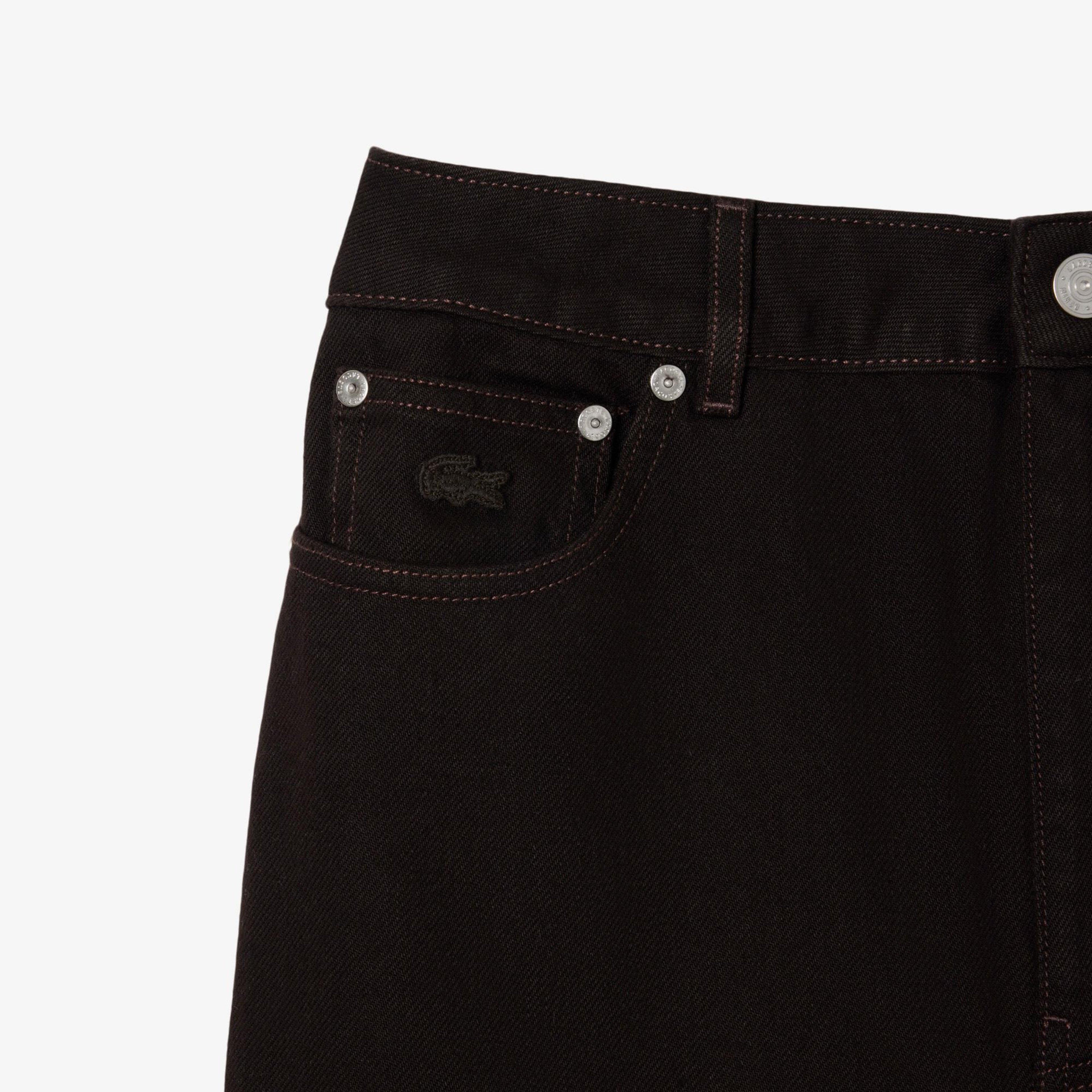 Lacoste Kadın Wide Leg Koyu Kahverengi Jean Pantolon