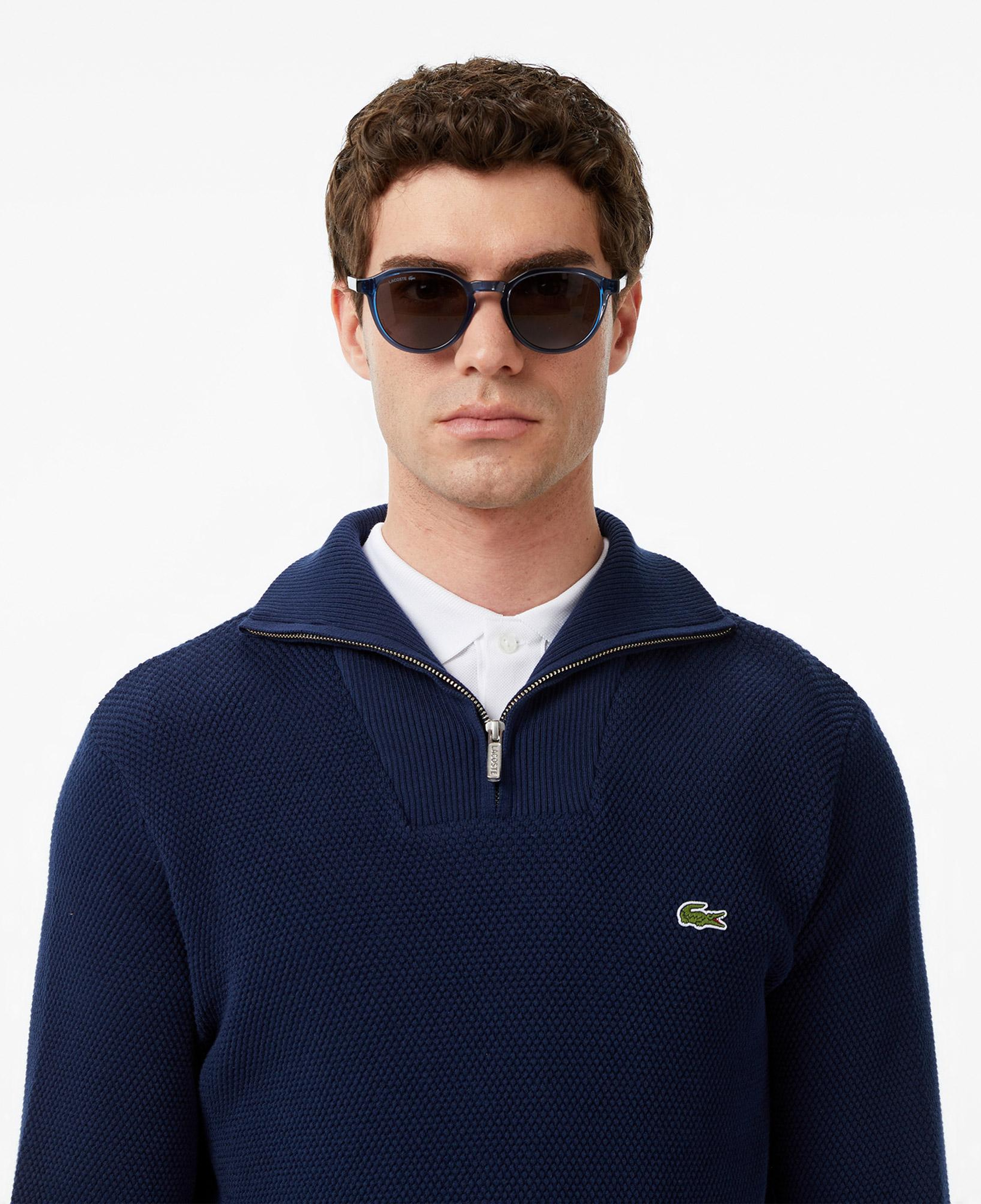 Lacoste Erkek Classic Fit Yarım Fermuarlı Lacivert Kazak