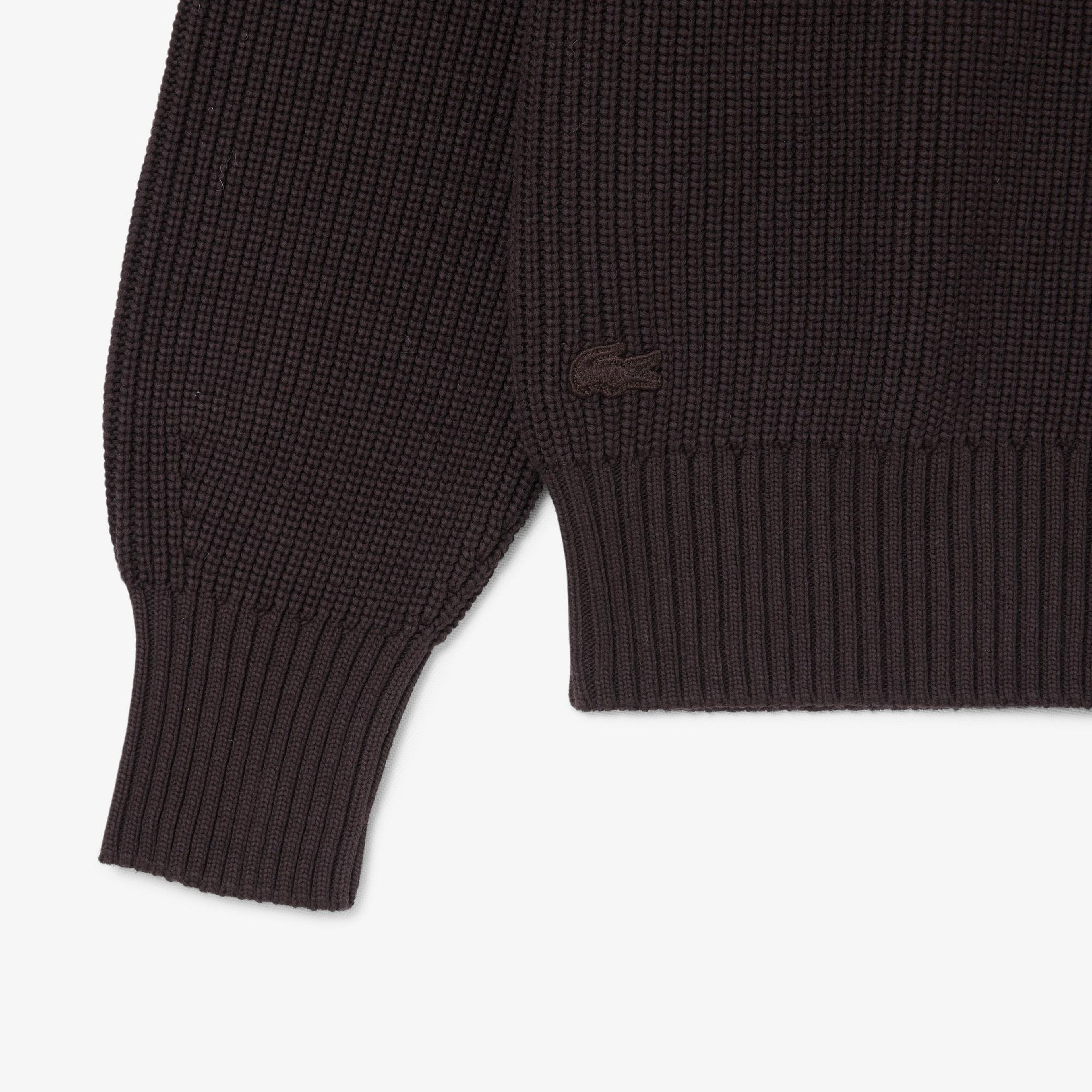 Lacoste Erkek Classic Fit Bisiklet Yaka Kahverengi Kazak