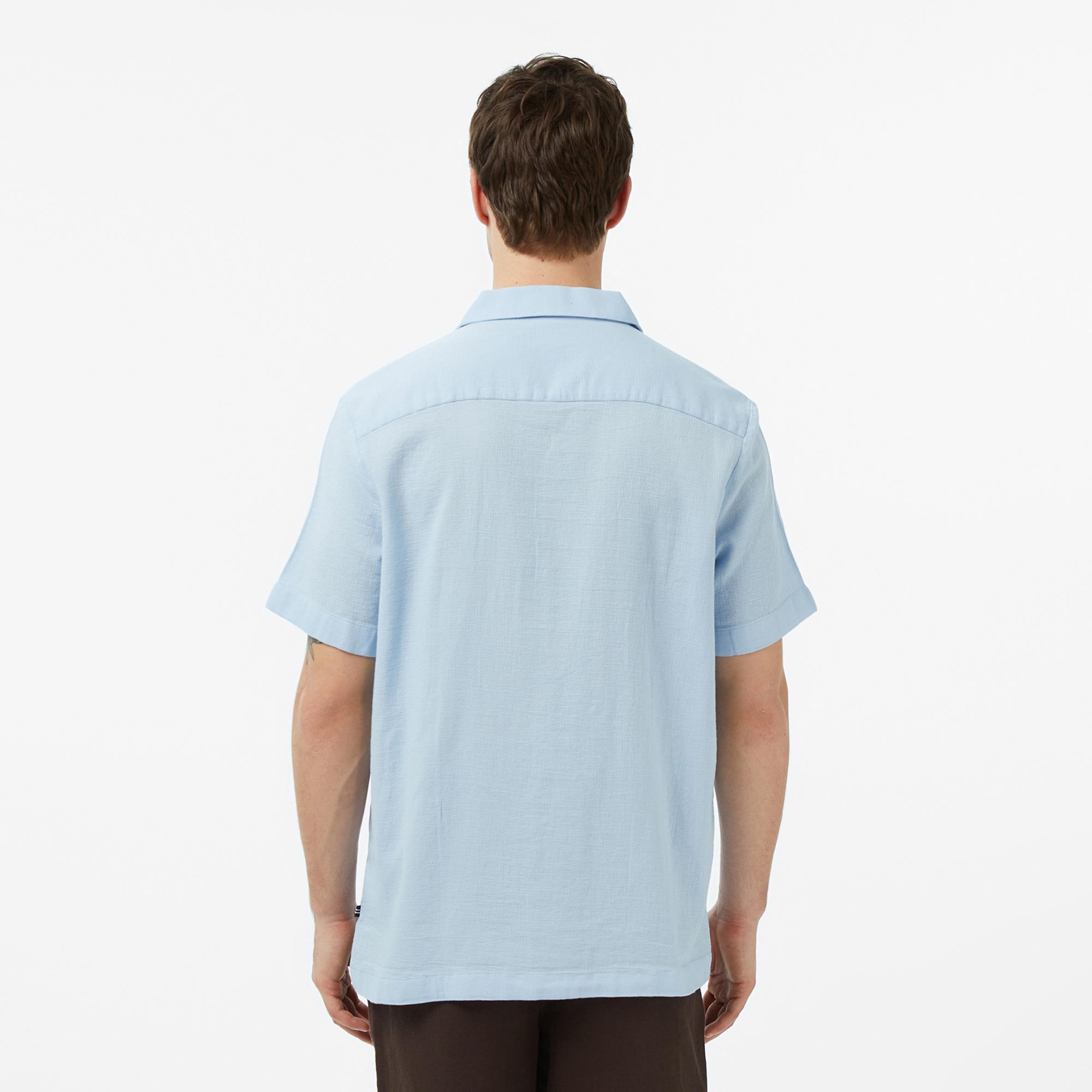 Nautica Erkek Mavi Regular Fit Kısa Kollu Gömlek