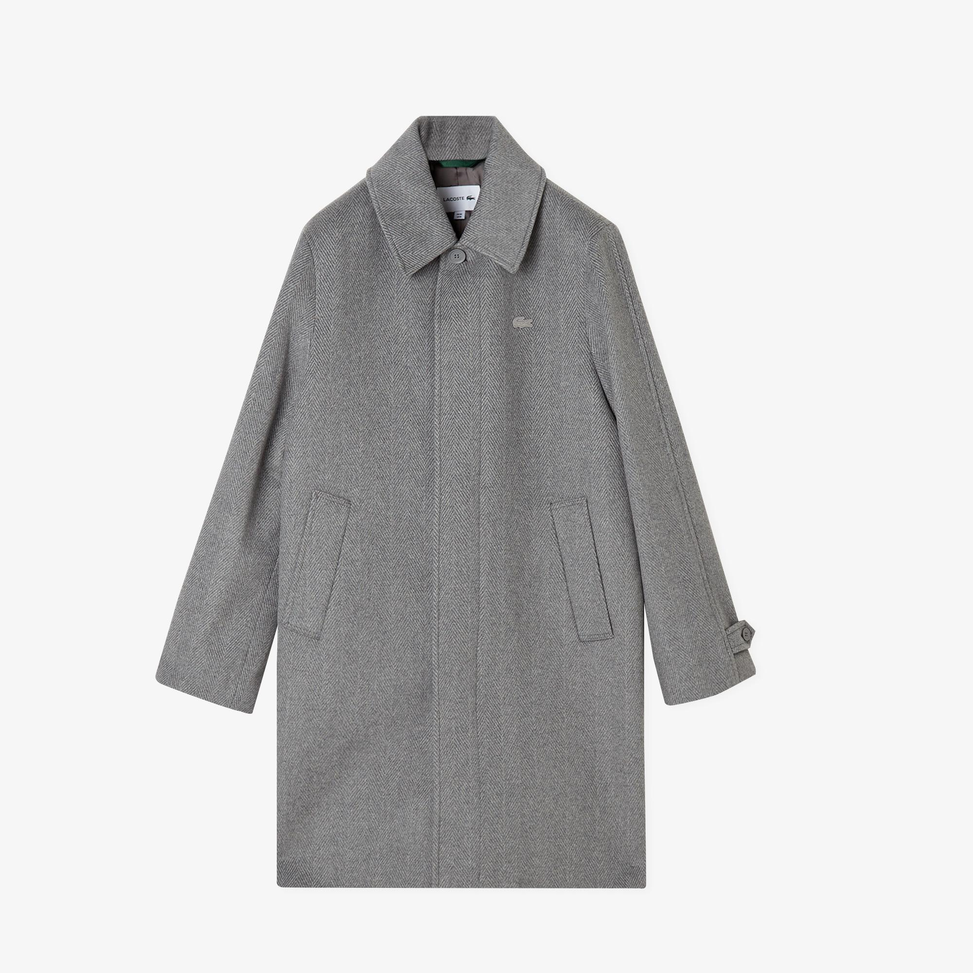 Lacoste Erkek Regular Fit Yün Gri Kaban