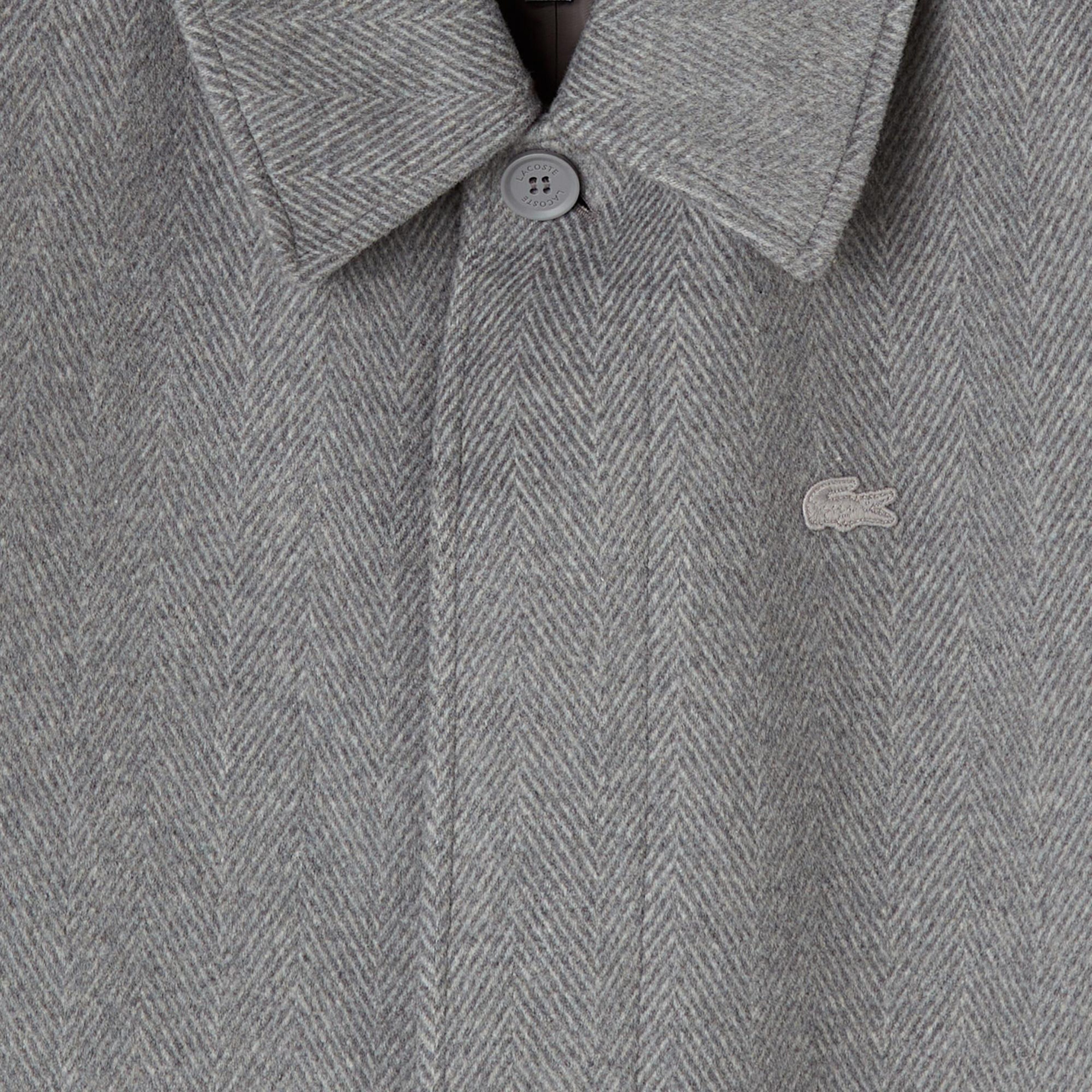 Lacoste Erkek Regular Fit Yün Gri Kaban