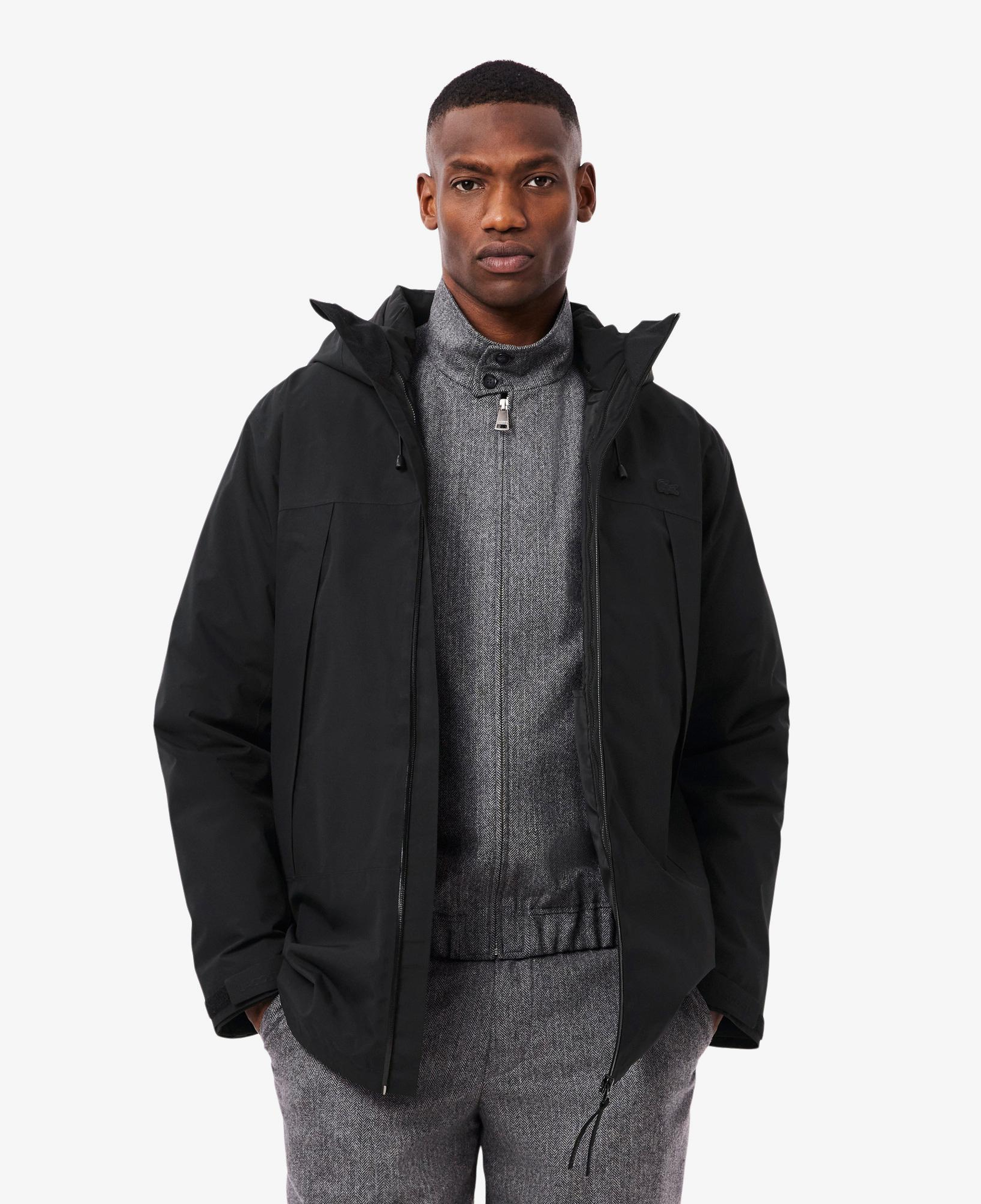 Lacoste Erkek Classic Fit Kapüşonlu Siyah Mont