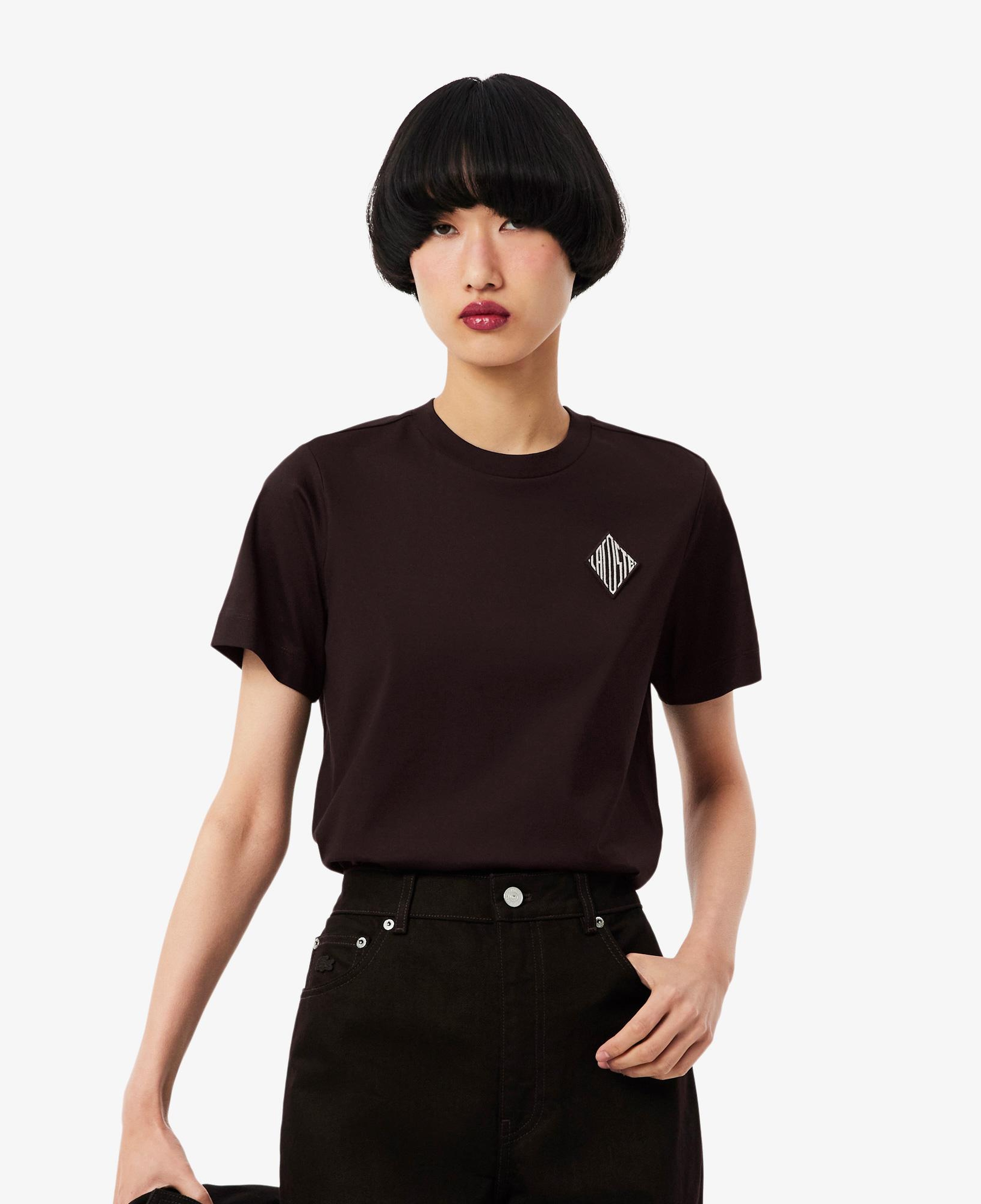 Lacoste Kadın Regular Fit Bisiklet Yaka Koyu Kahverengi T-Shirt