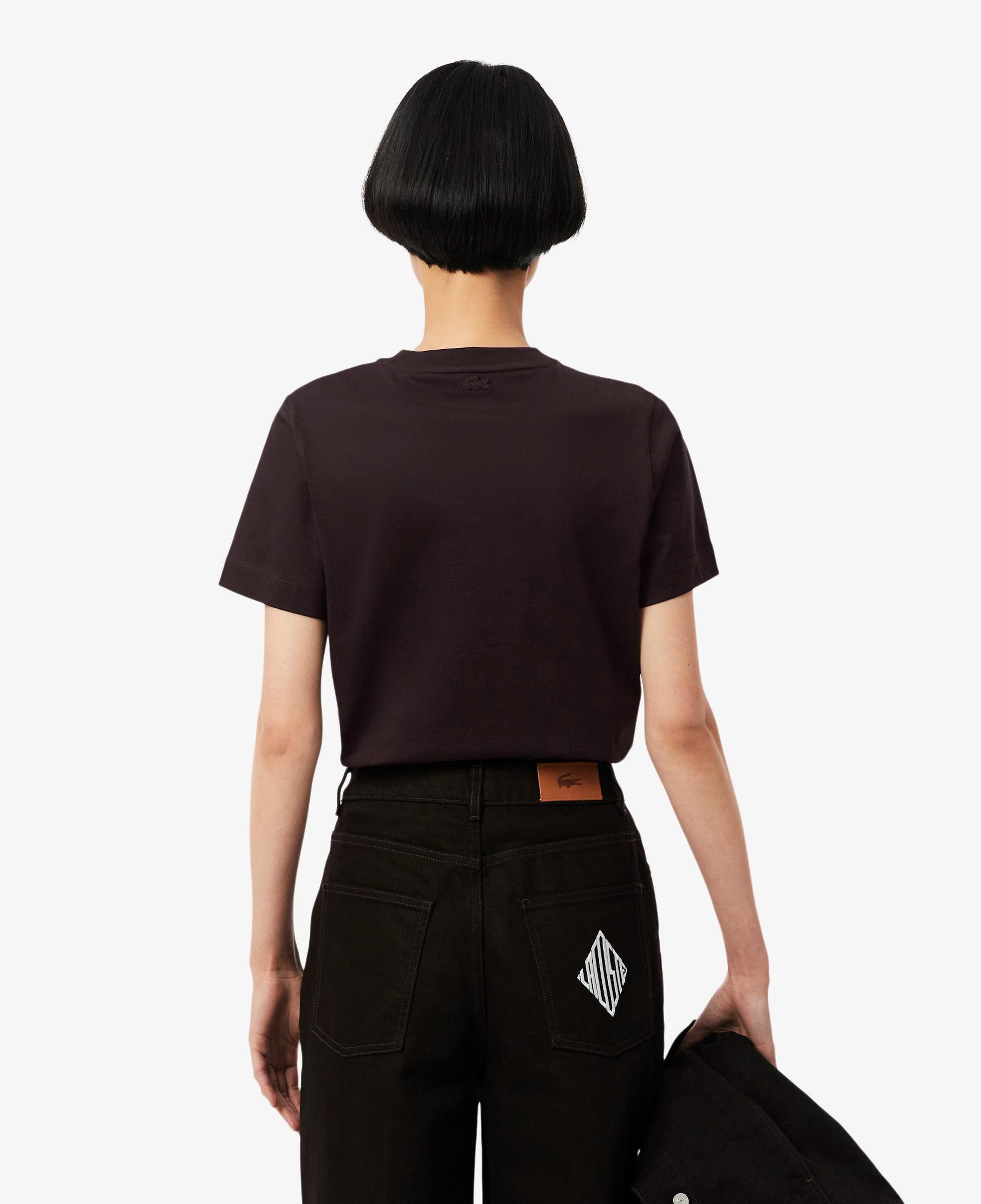 Lacoste Kadın Regular Fit Bisiklet Yaka Koyu Kahverengi T-Shirt