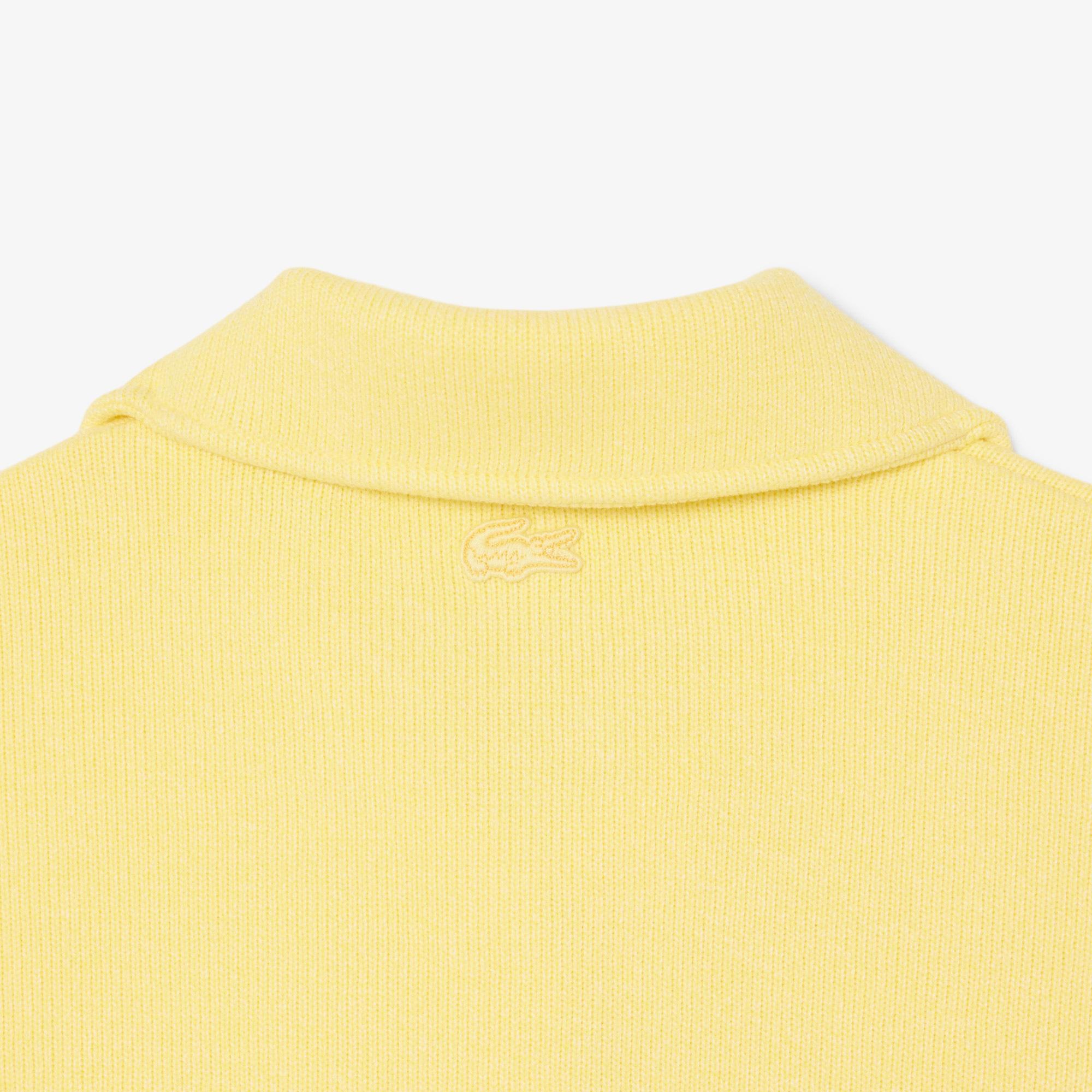 Lacoste Kadın Oversize Fit Polo Yaka Sarı Sweatshirt