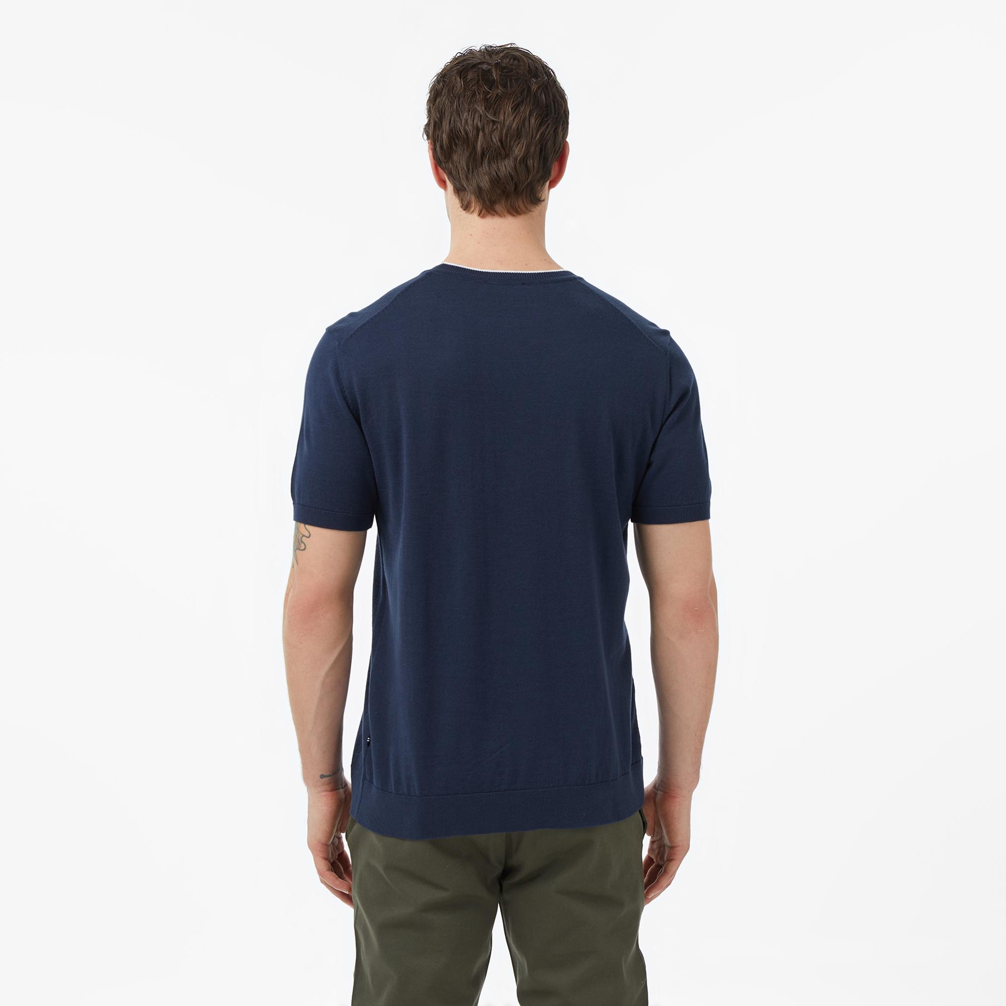 Nautica Erkek Lacivert Regular Fit Kısa Kollu Triko