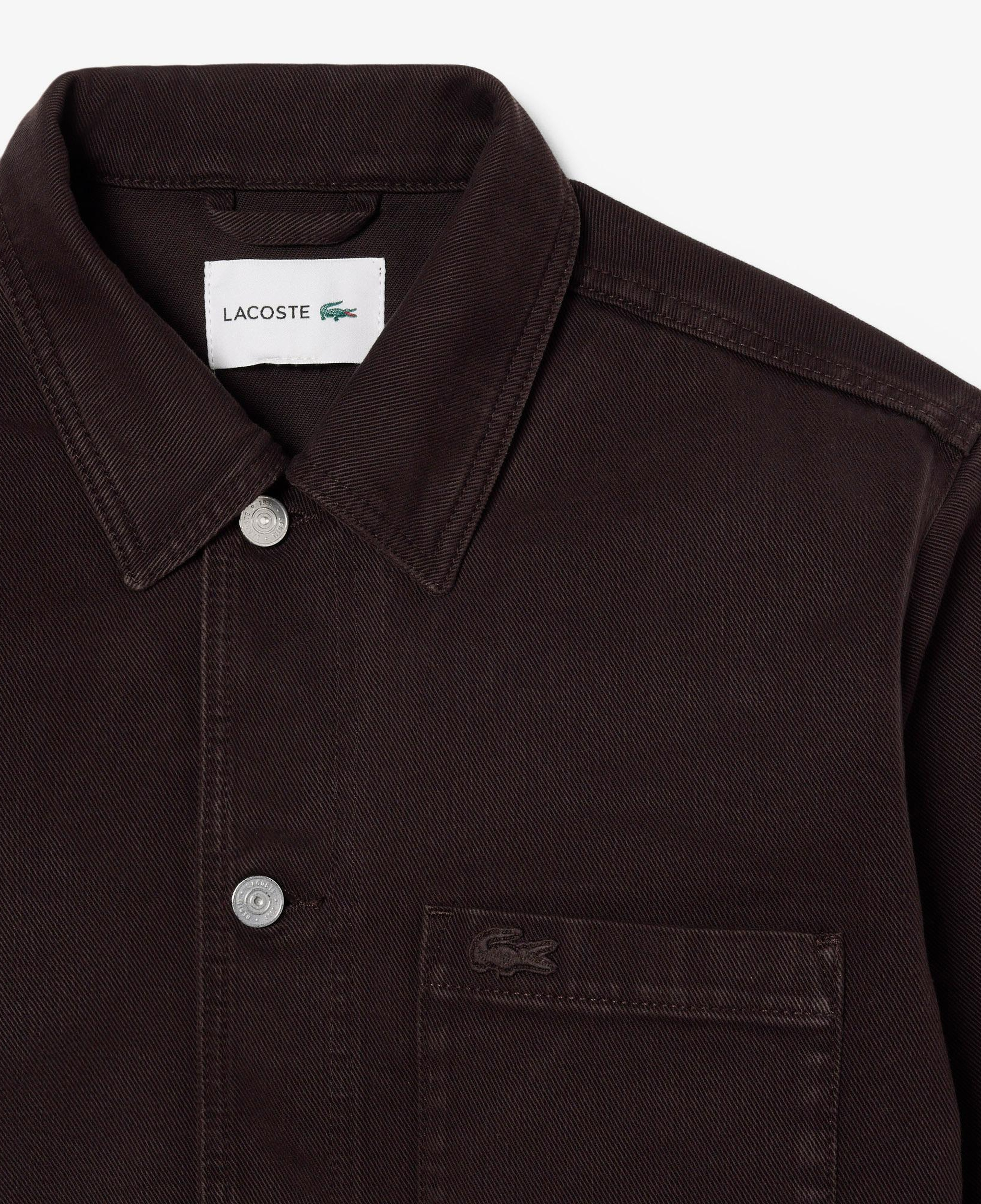 Lacoste Erkek Oversize Fit Denim Koyu Kahverengi Dış Gömlek