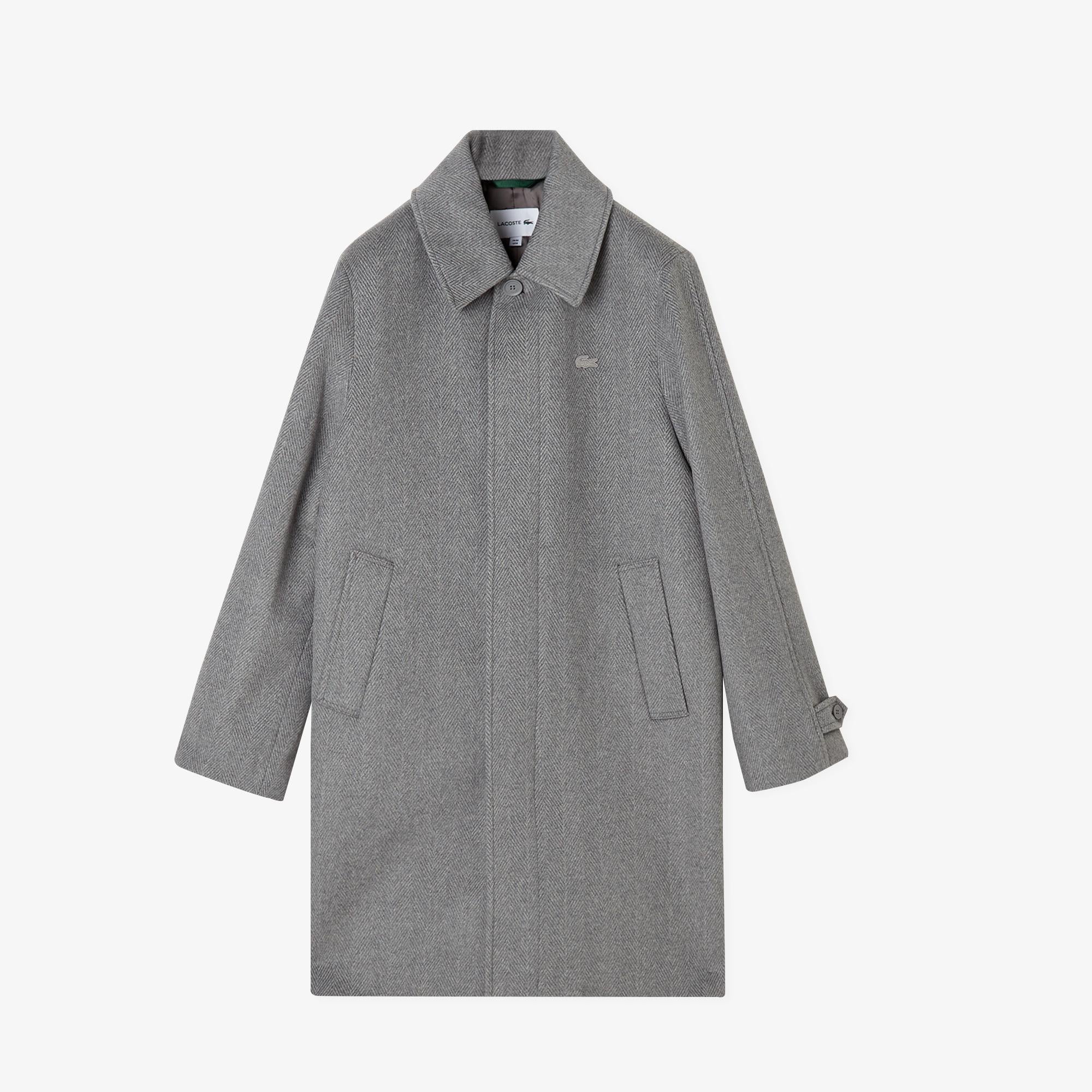 Lacoste Erkek Regular Fit Yün Gri Kaban