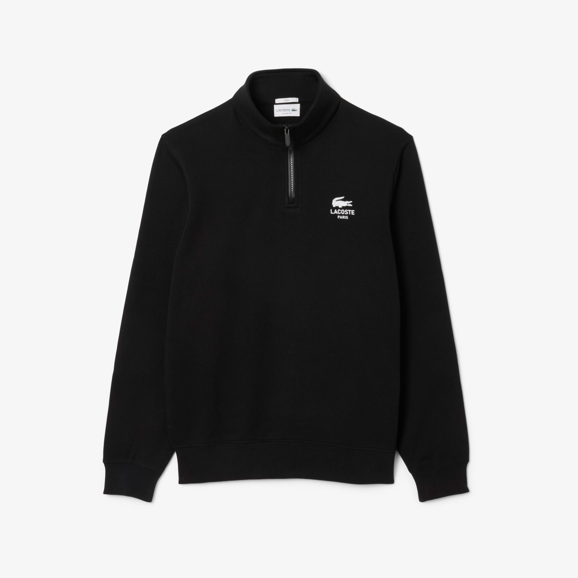 Lacoste High Neck Zip-Up Print Sweatshirt