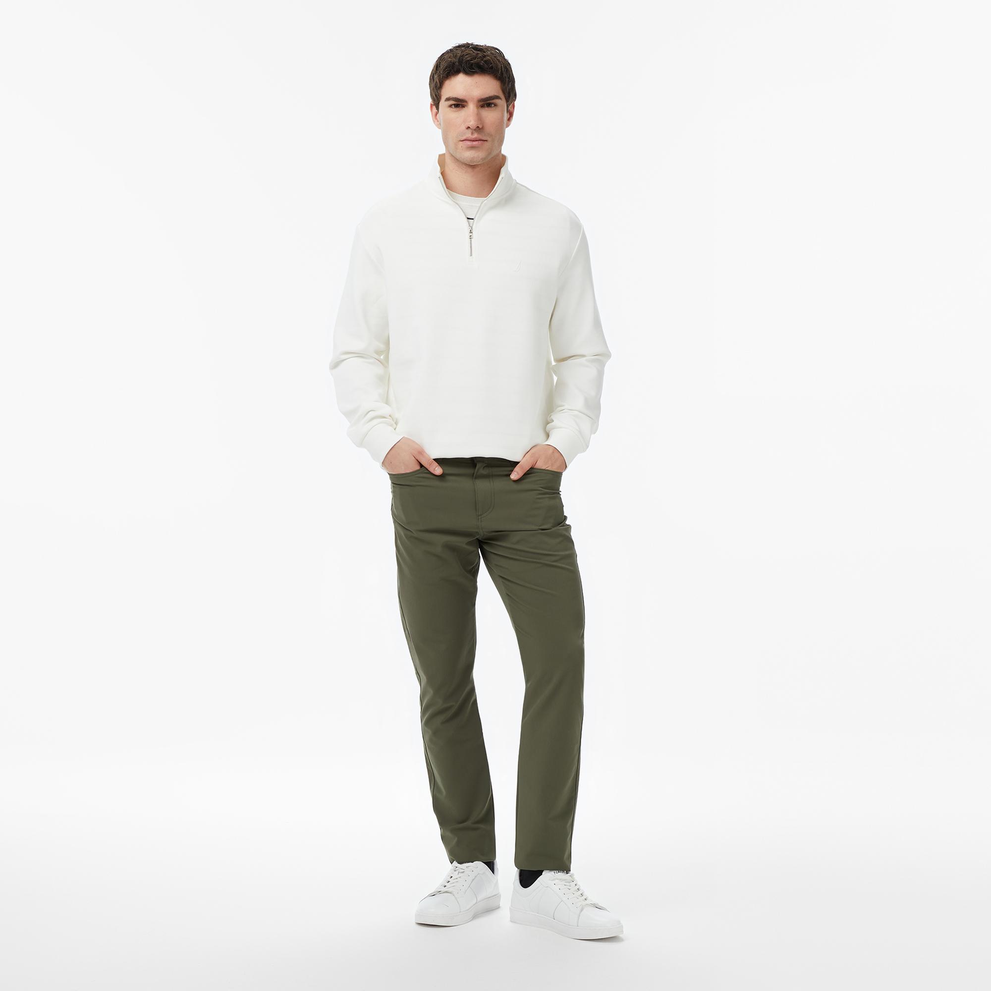 Nautica Erkek Krem Regular Fit Dik Yaka Sweatshirt