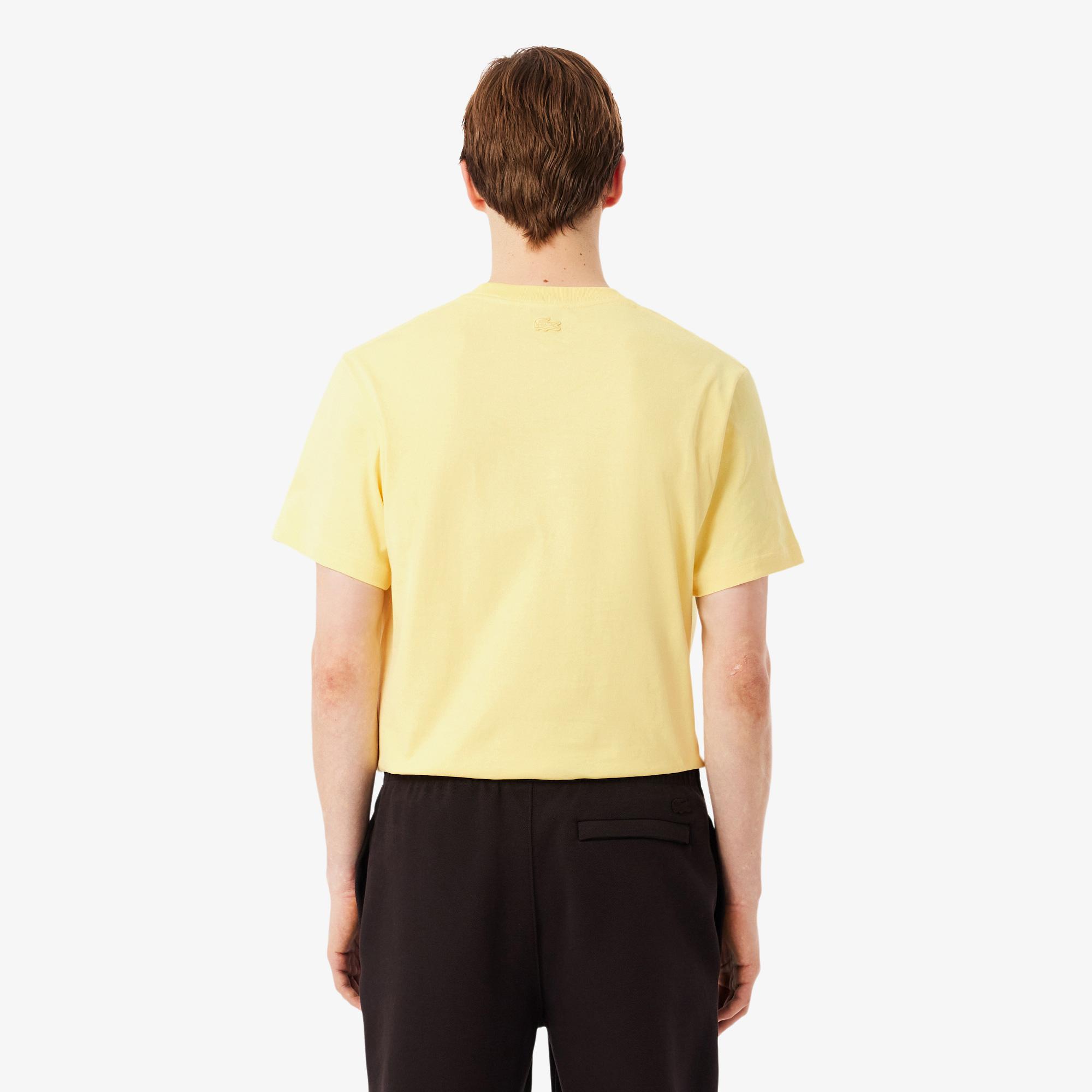 Lacoste Erkek Classic Fit Bisiklet Yaka Sarı T-Shirt