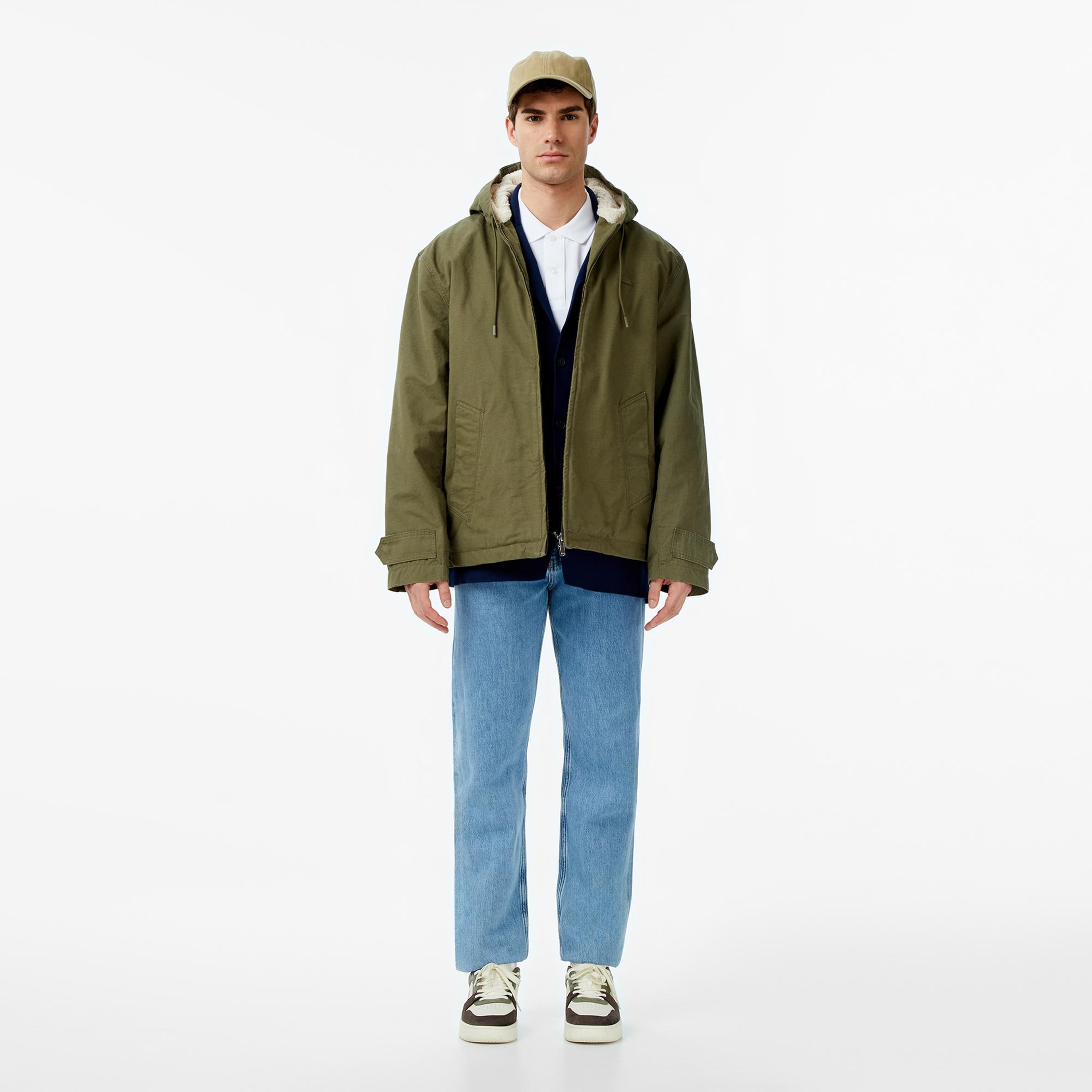 Lacoste Erkek Kapüşonlu Haki Mont
