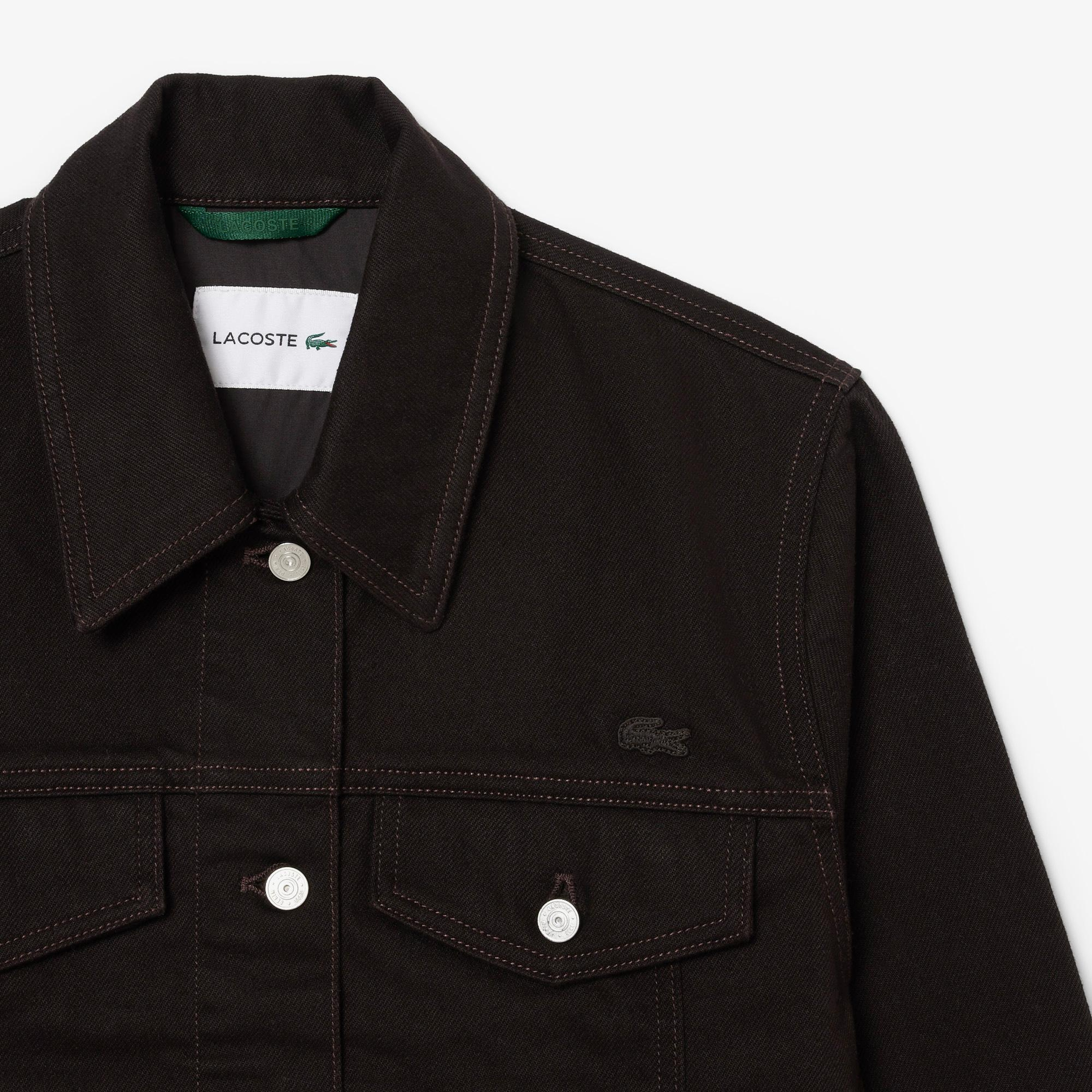 Lacoste Kadın Slim Fit Denim Koyu Kahverengi Ceket