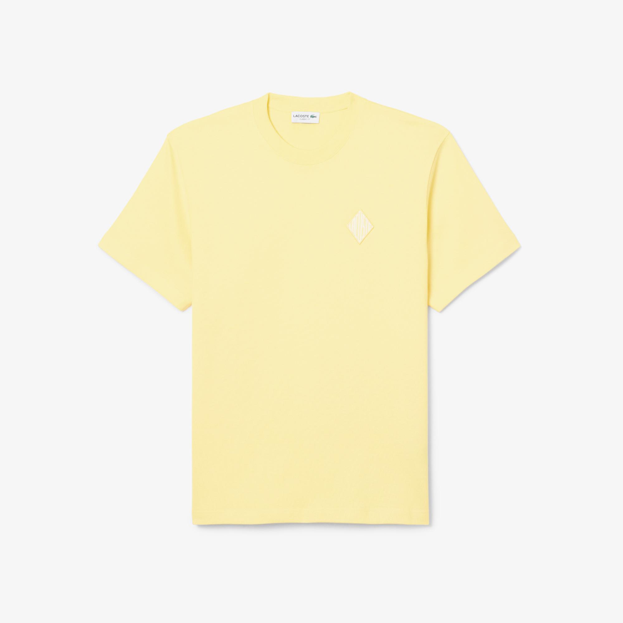 Lacoste Erkek Classic Fit Bisiklet Yaka Sarı T-Shirt