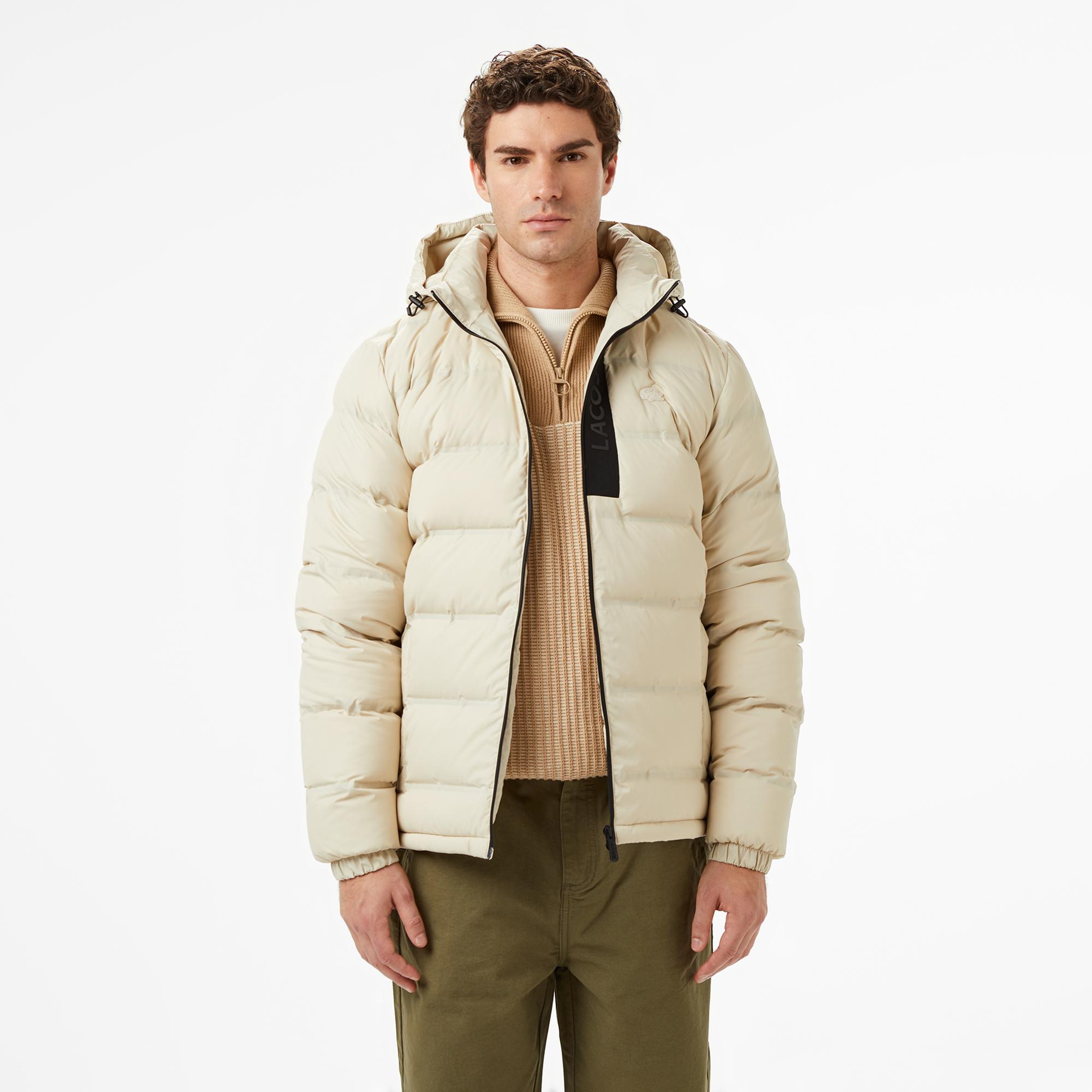 Lacoste Erkek Regular Fit Açık Kahverengi Şişme Mont