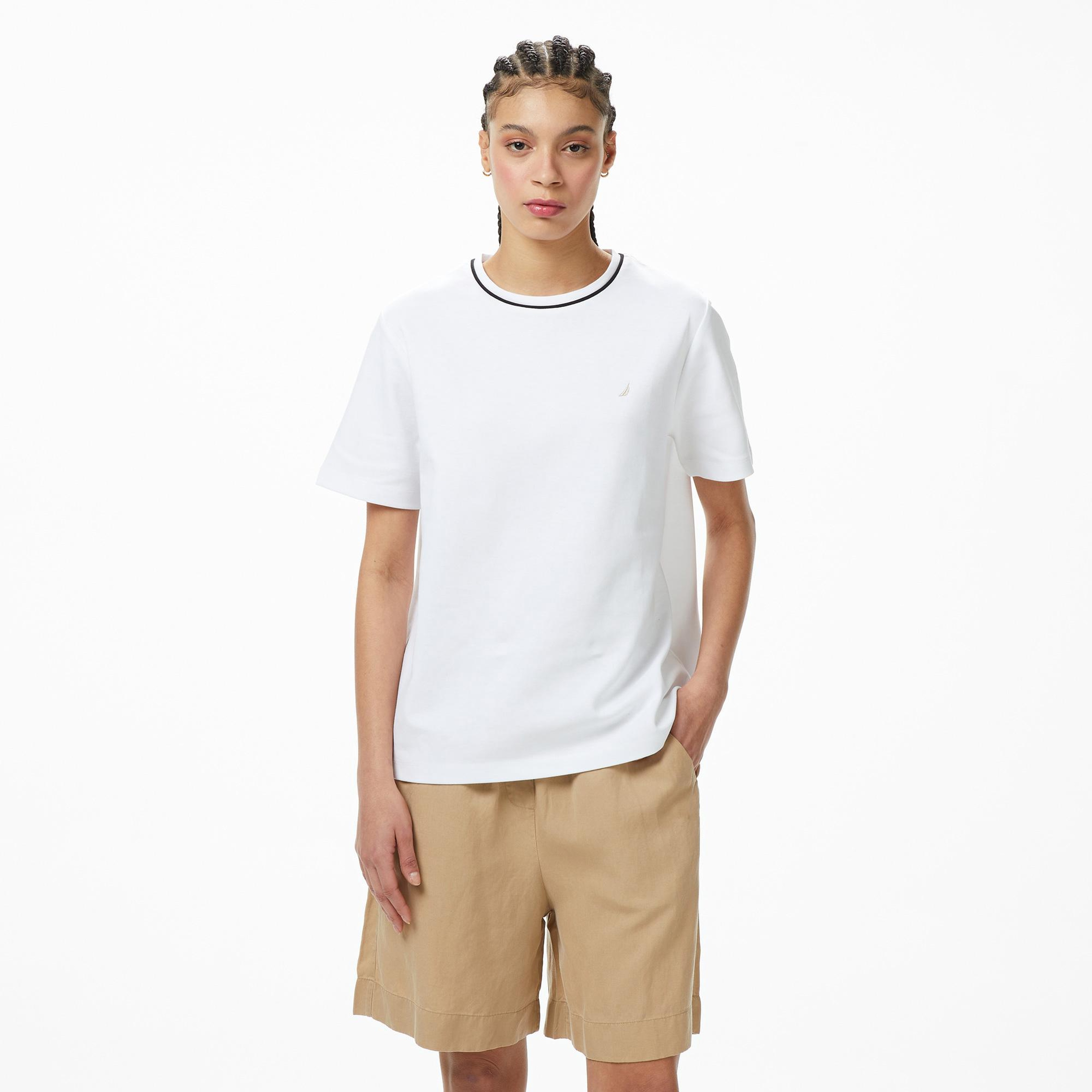 Nautica Kadın Beyaz Regular Fit T-Shirt