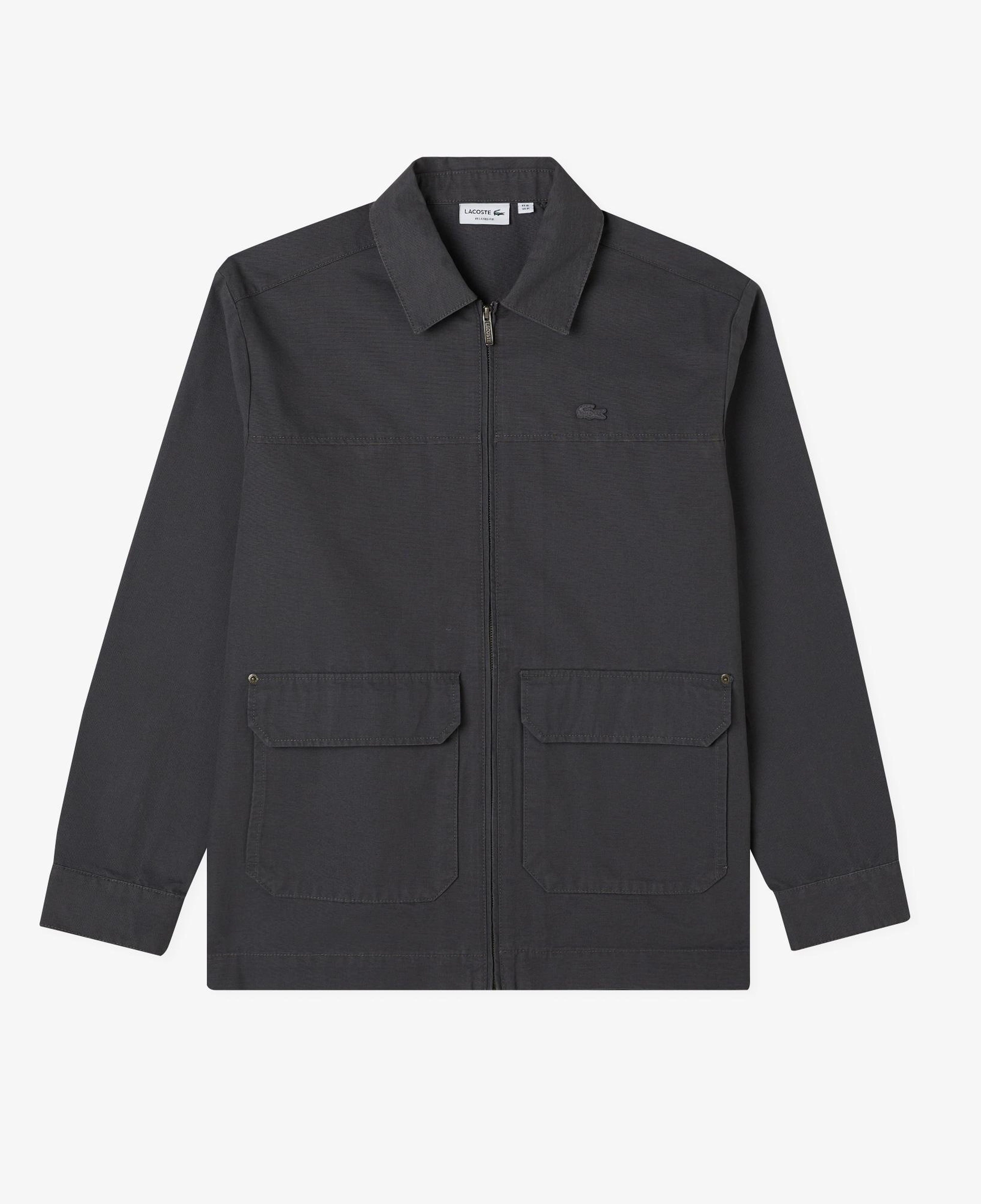 Lacoste Erkek Relaxed Fit Fermuarlı Koyu Gri Dış Gömlek