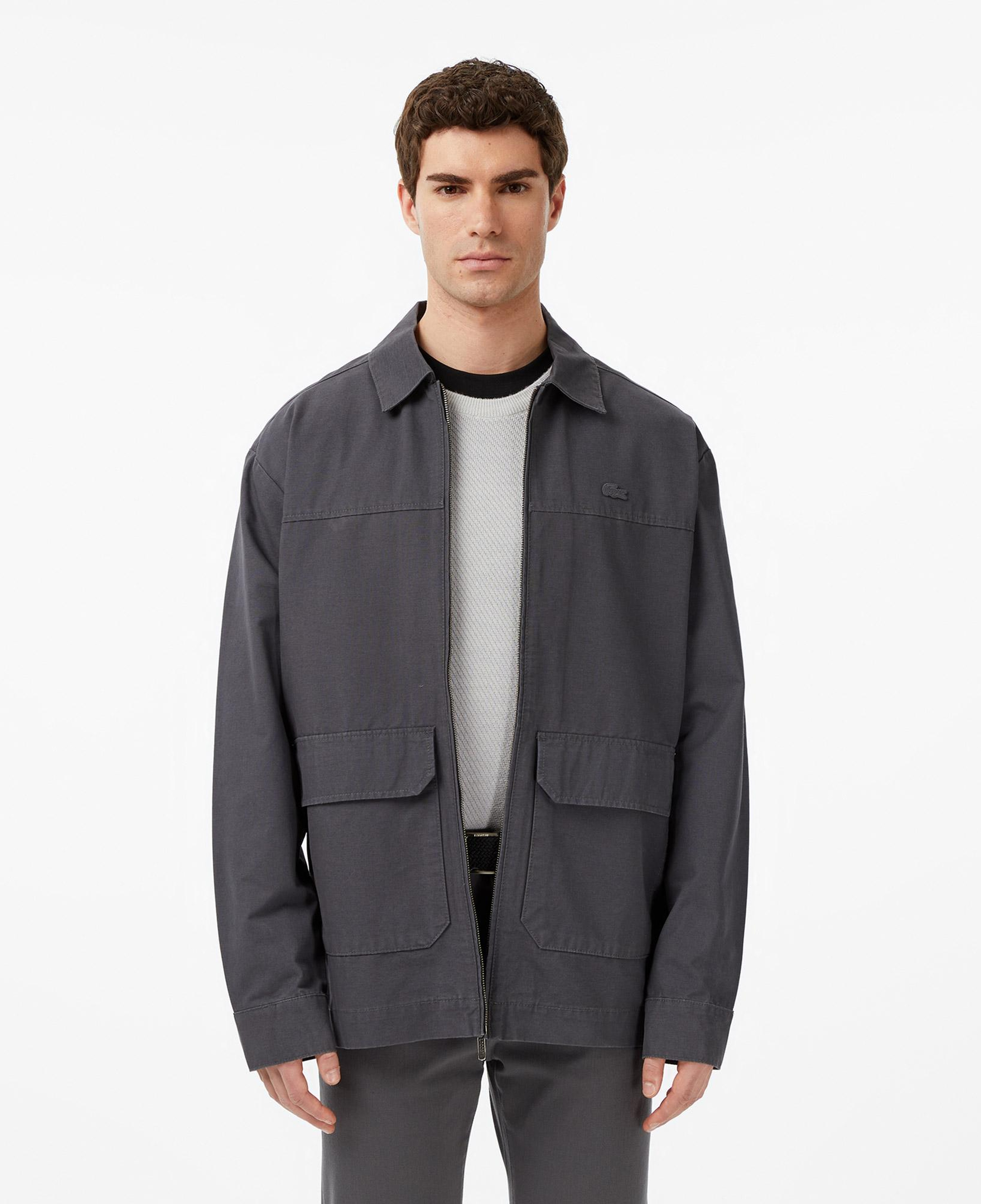 Lacoste Erkek Relaxed Fit Fermuarlı Koyu Gri Dış Gömlek