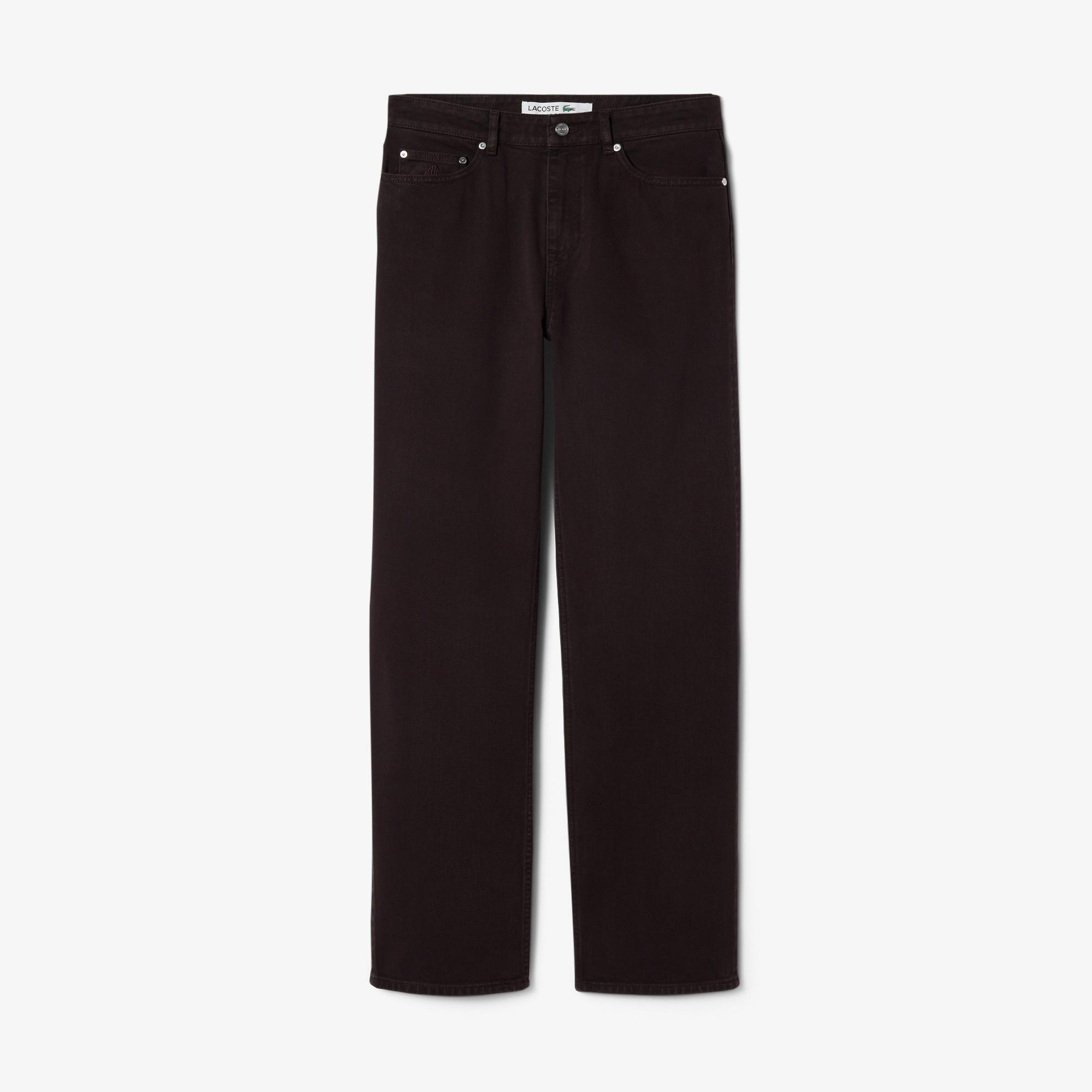 Lacoste Erkek Straight Fit Koyu Kahverengi Jean Pantolon