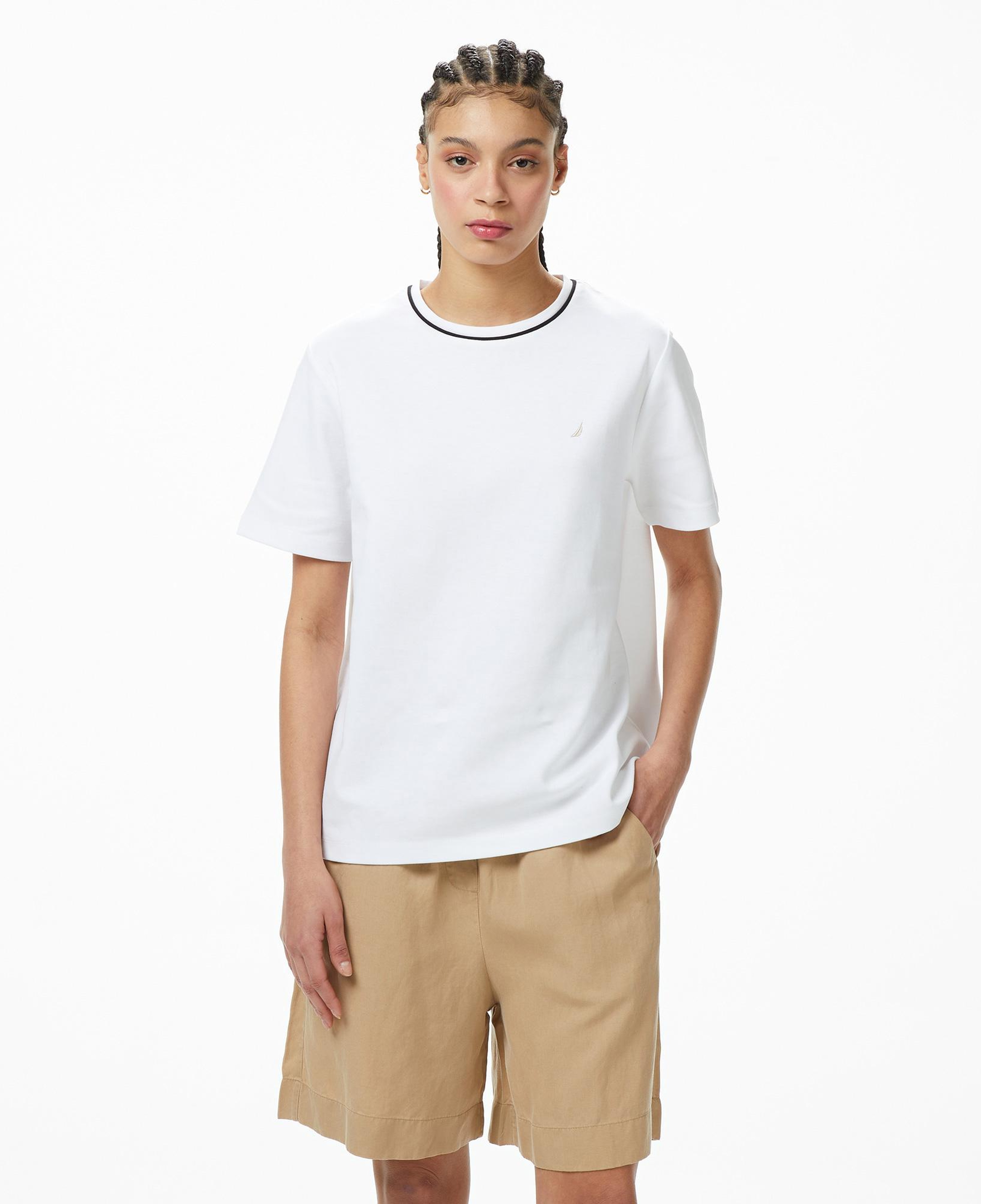 Nautica Kadın Beyaz Regular Fit T-Shirt