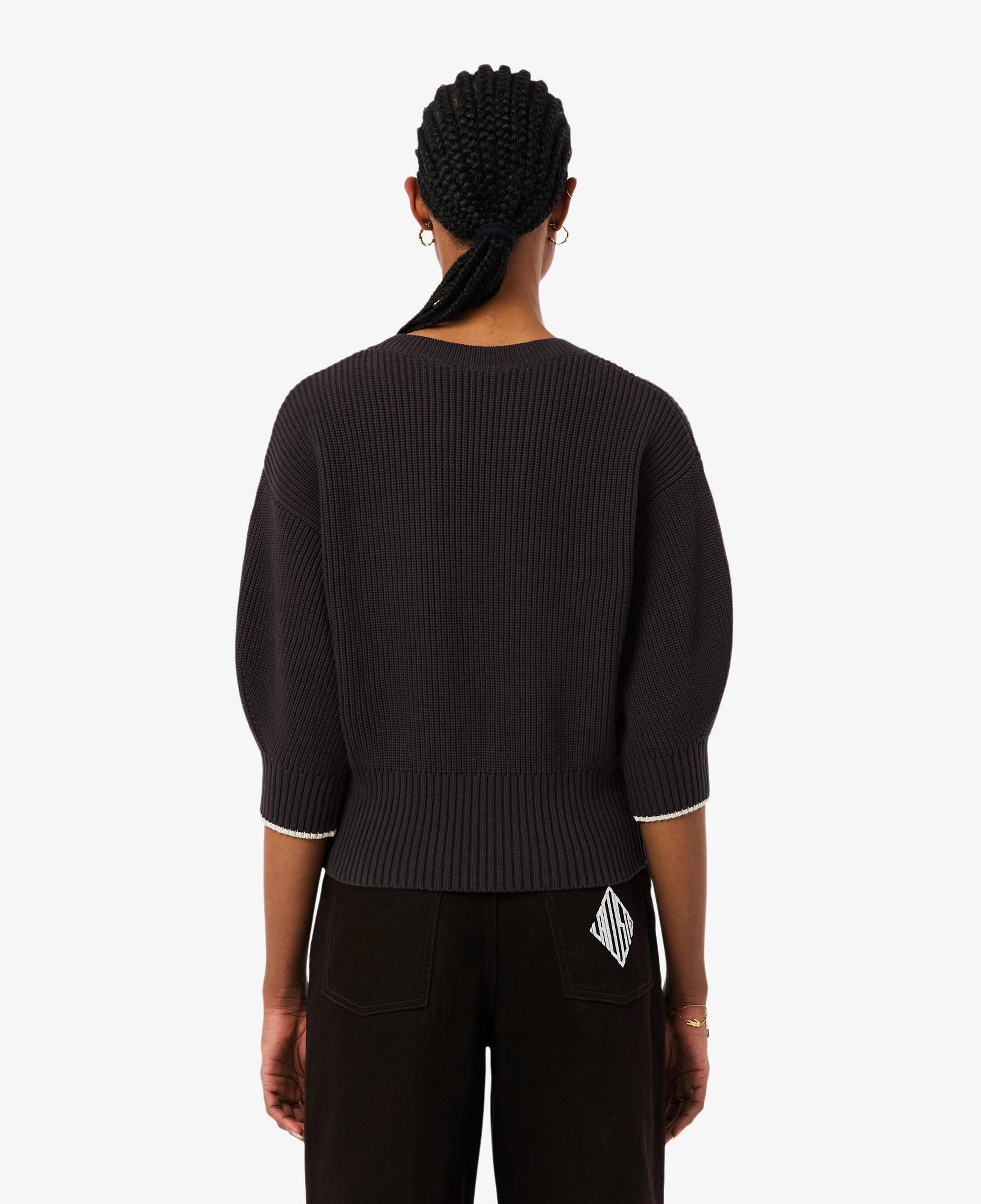 Lacoste Kadın Loose Fit Bisiklet Yaka Kahverengi Kazak