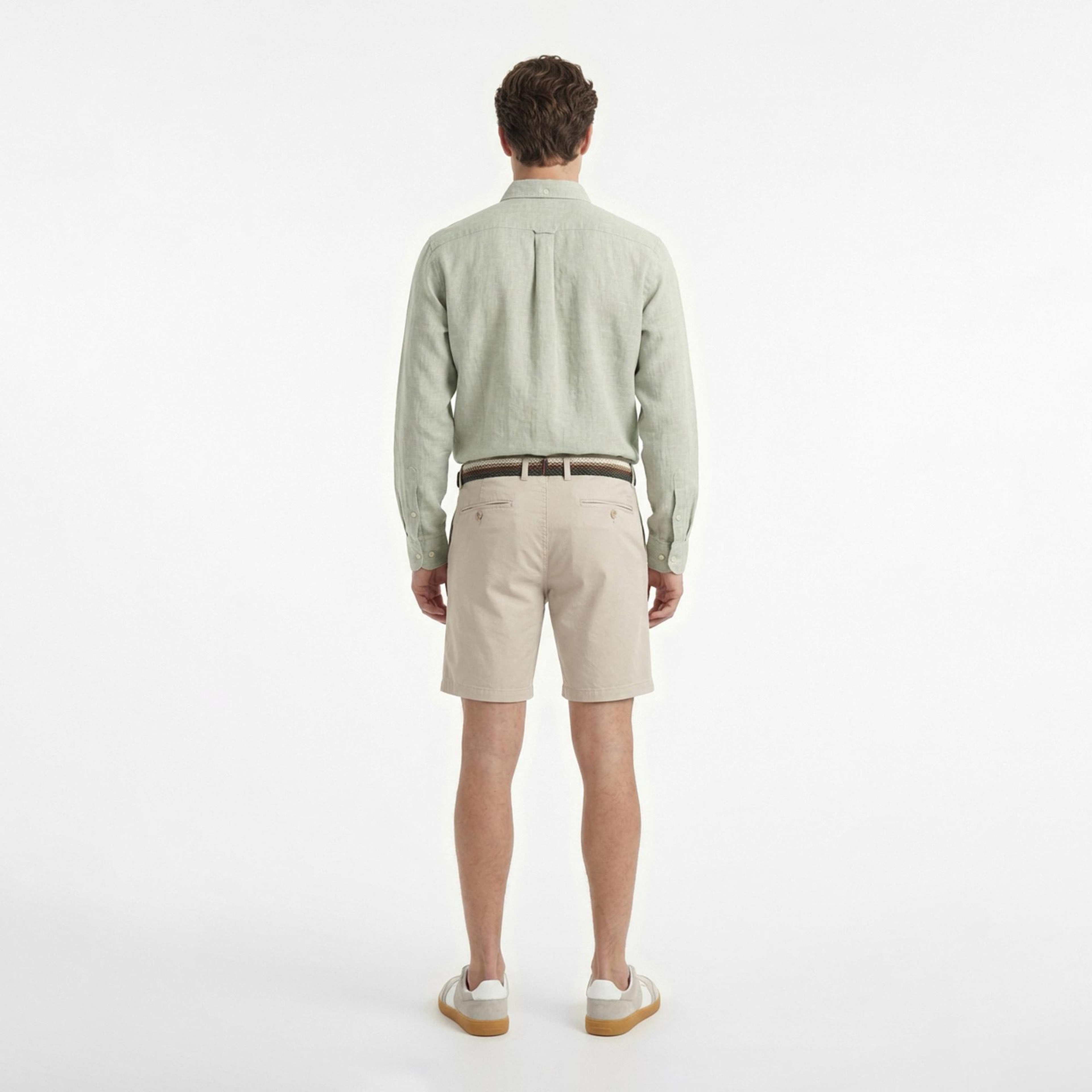 Nautica Erkek Yeşil Regular Fit Keten Gömlek