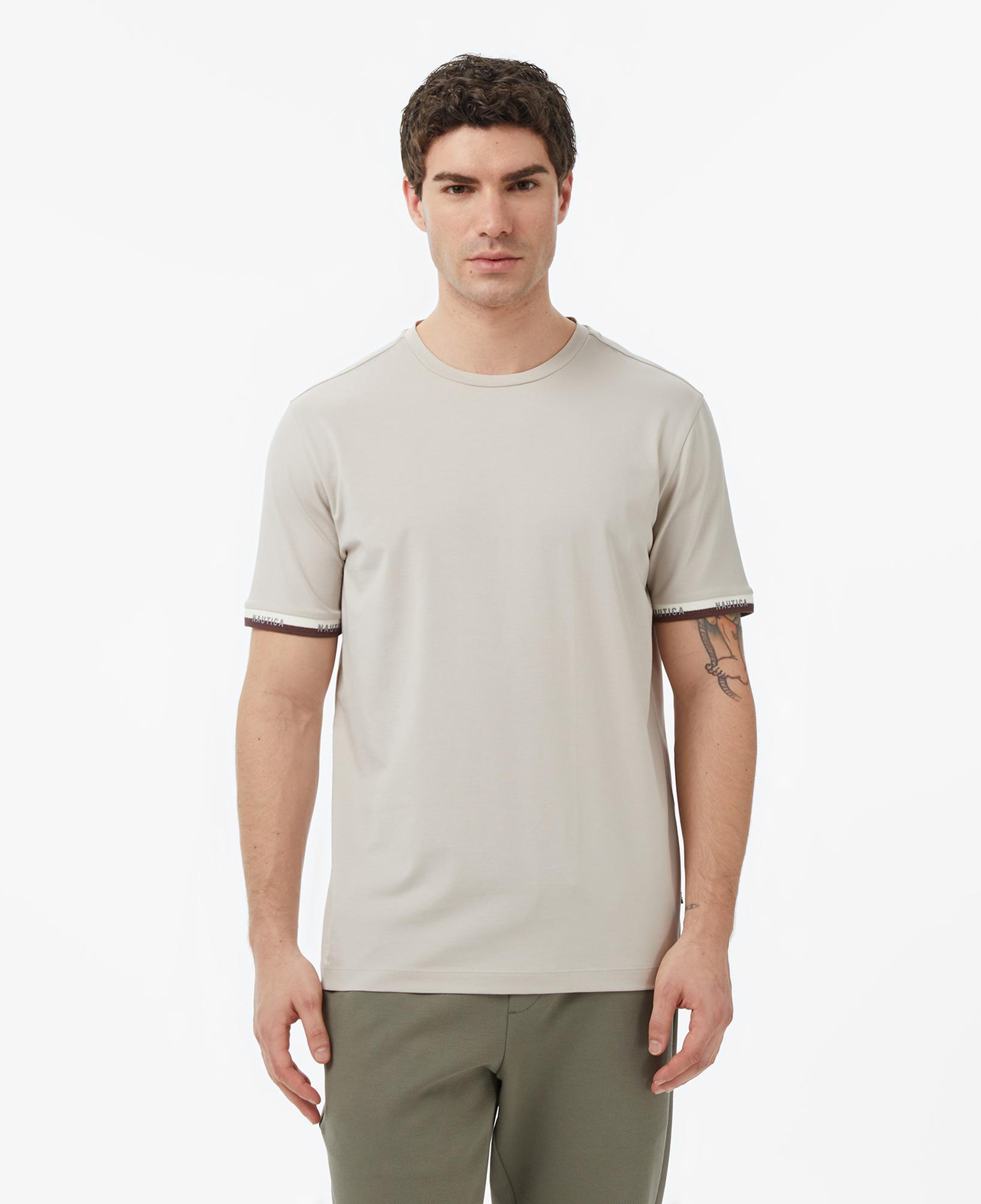 Nautica Erkek Bej Regular Fit T-Shirt