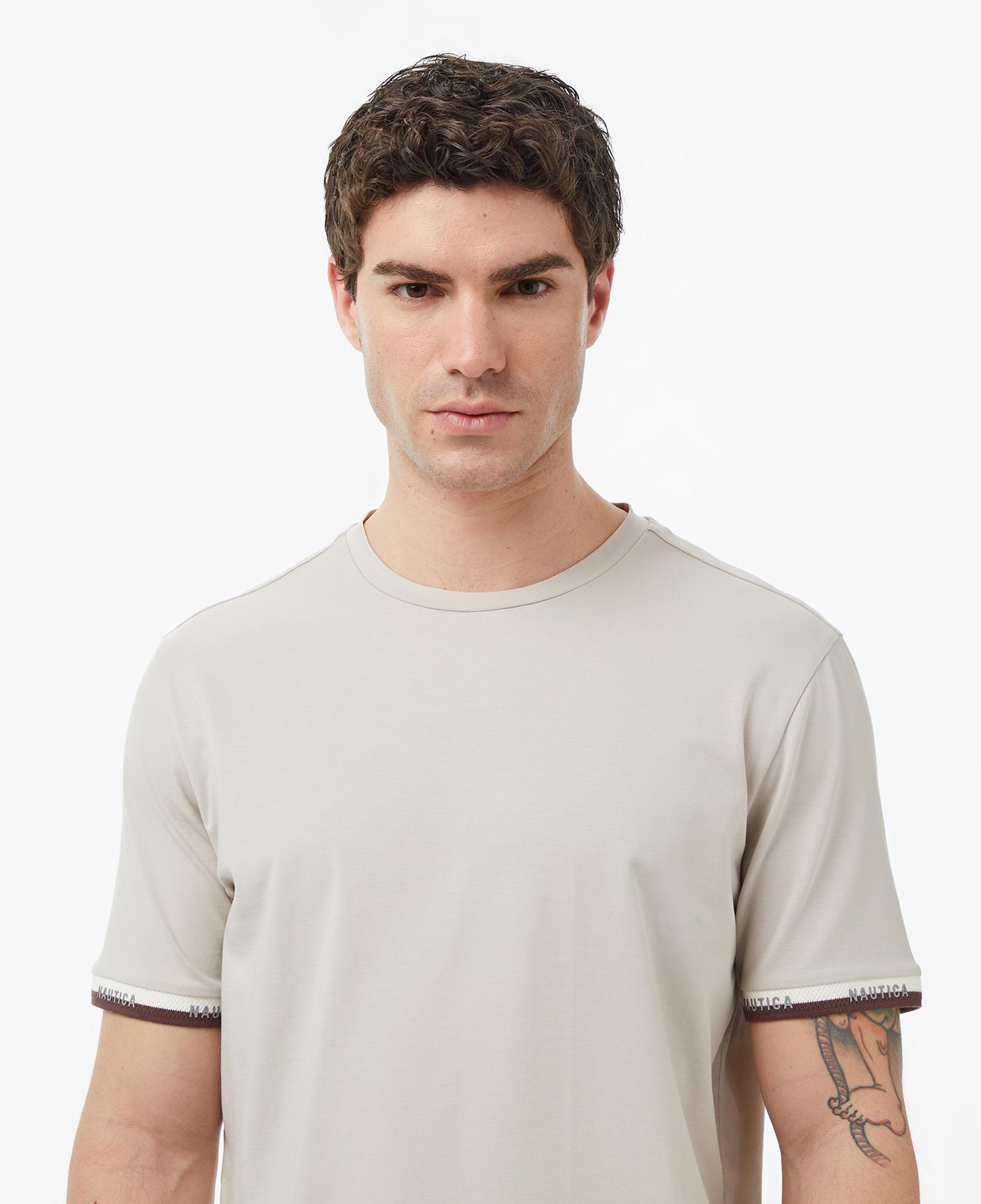 Nautica Erkek Bej Regular Fit T-Shirt