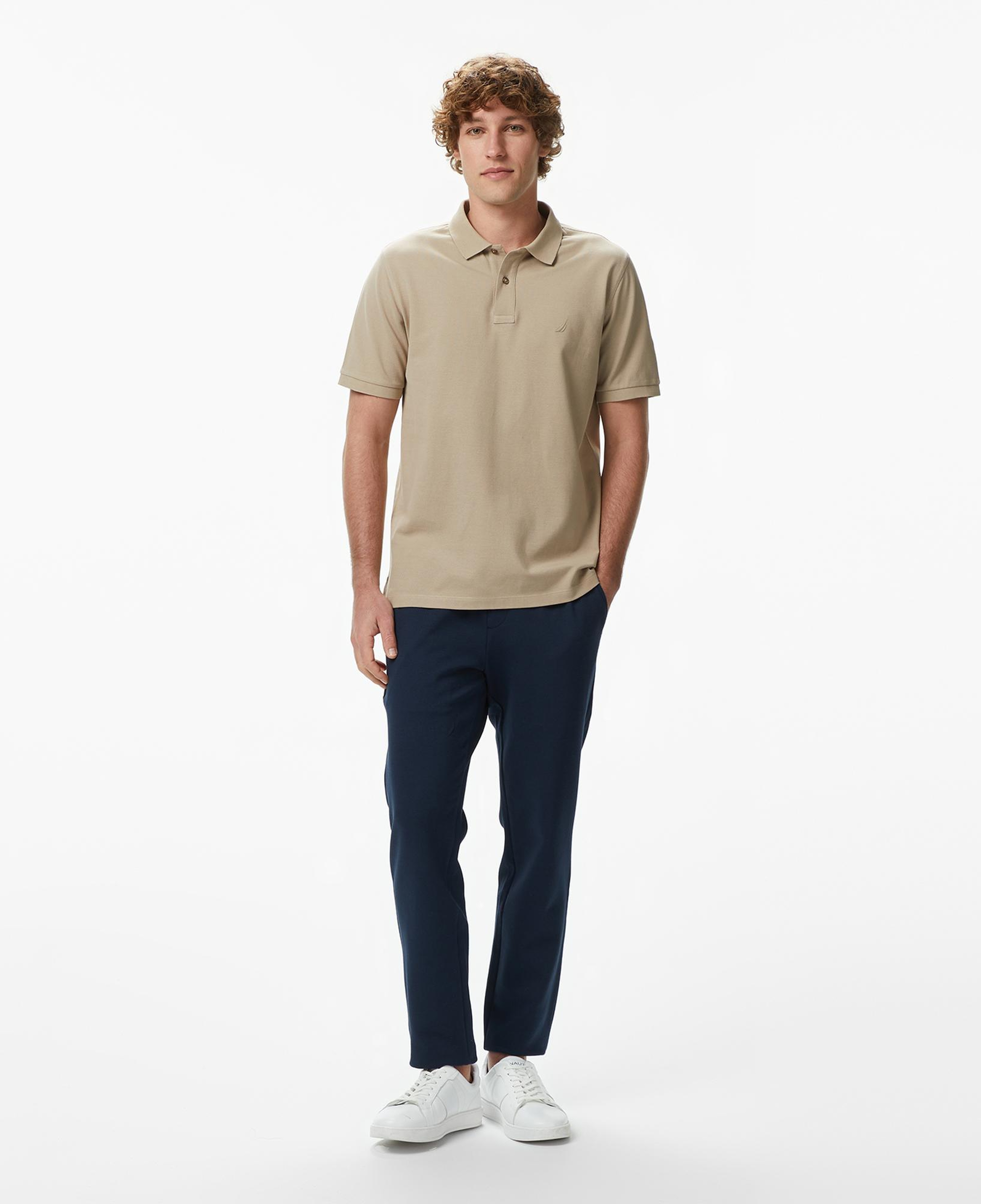 Nautica Erkek Bej Regular Fit Polo Yaka T-Shirt
