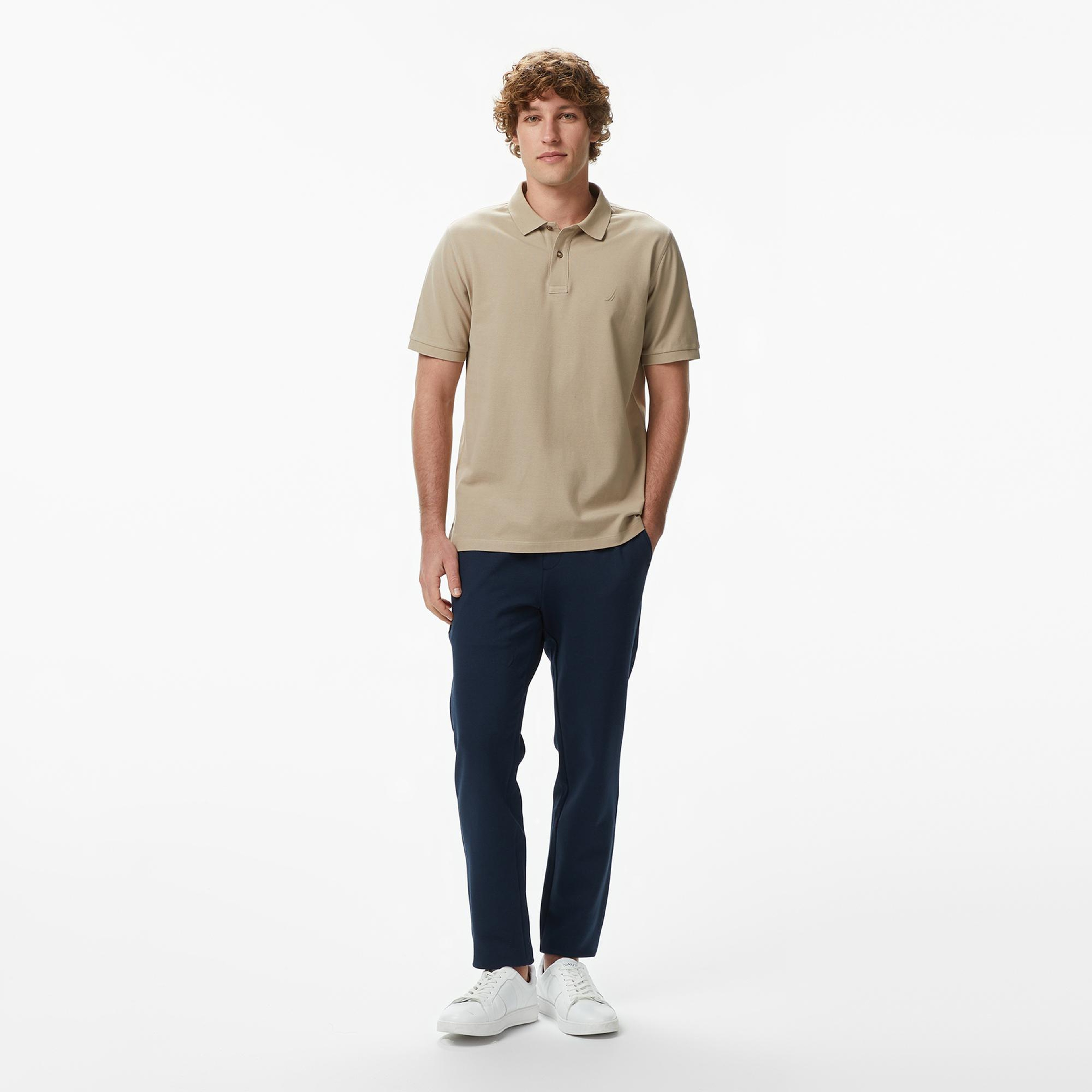 Nautica Erkek Bej Regular Fit Polo Yaka T-Shirt