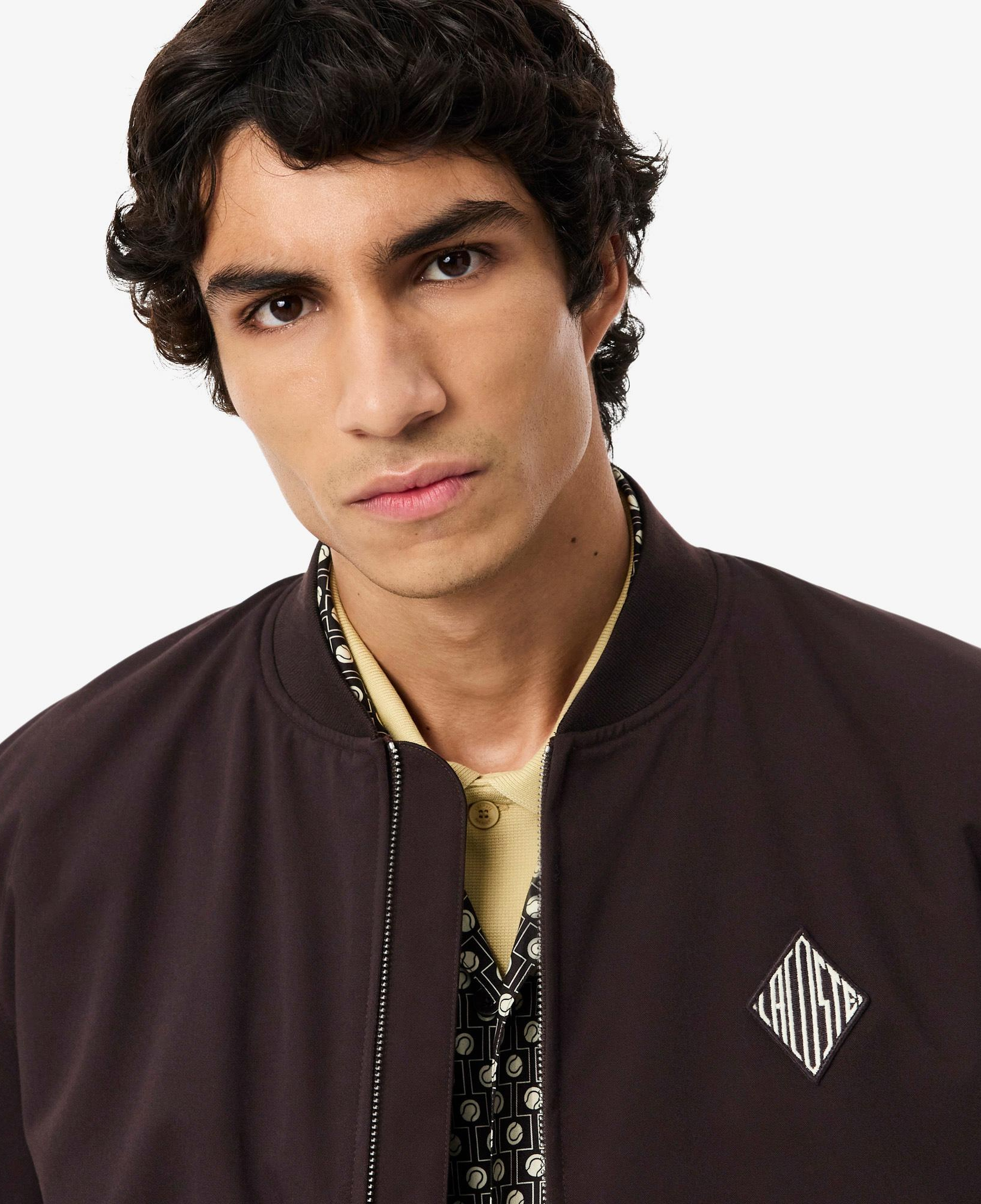 Lacoste Erkek Hakim Yaka Koyu Kahverengi Bomber Ceket