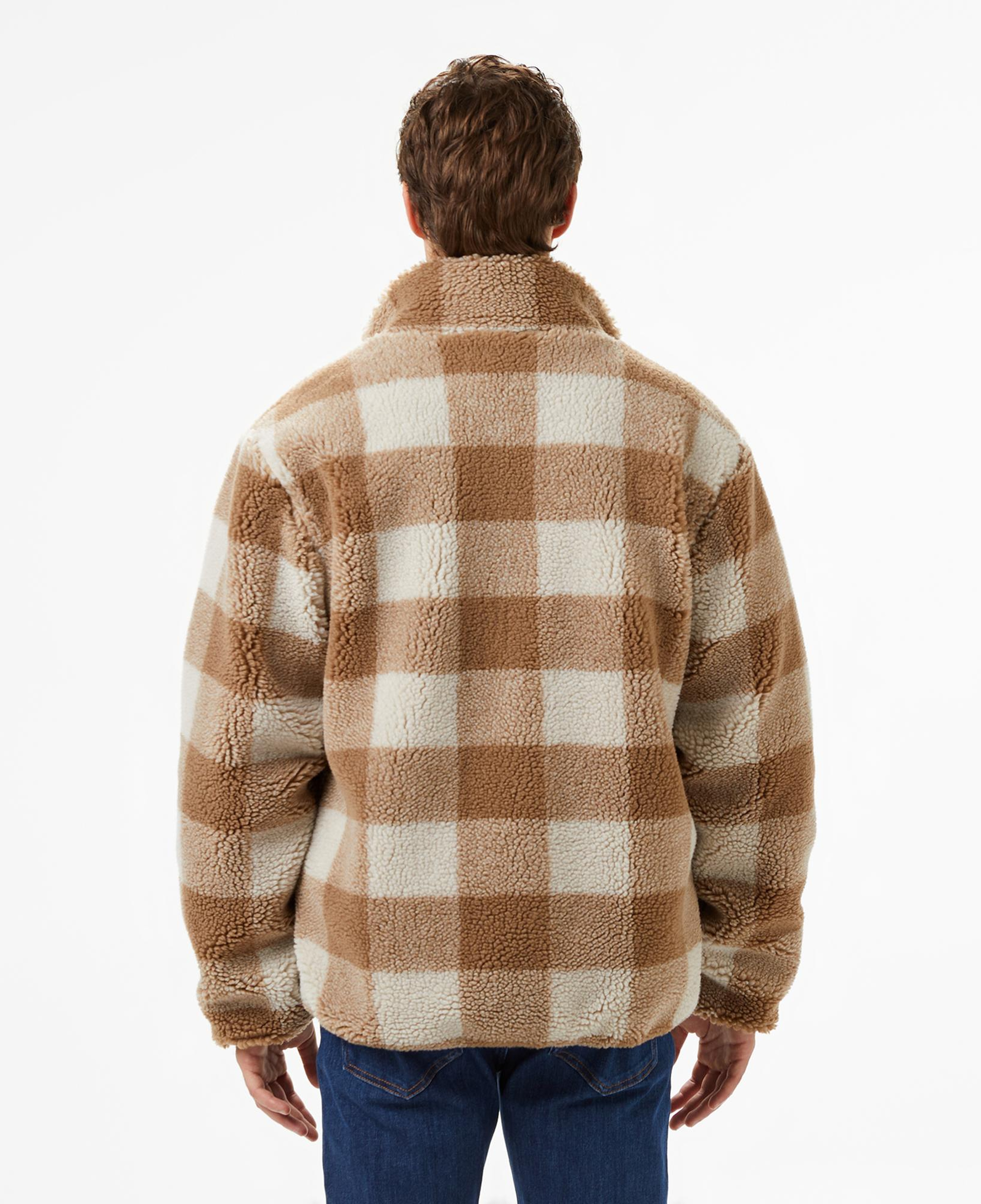 Lacoste Erkek Dik Yaka Ekose Bej Mont