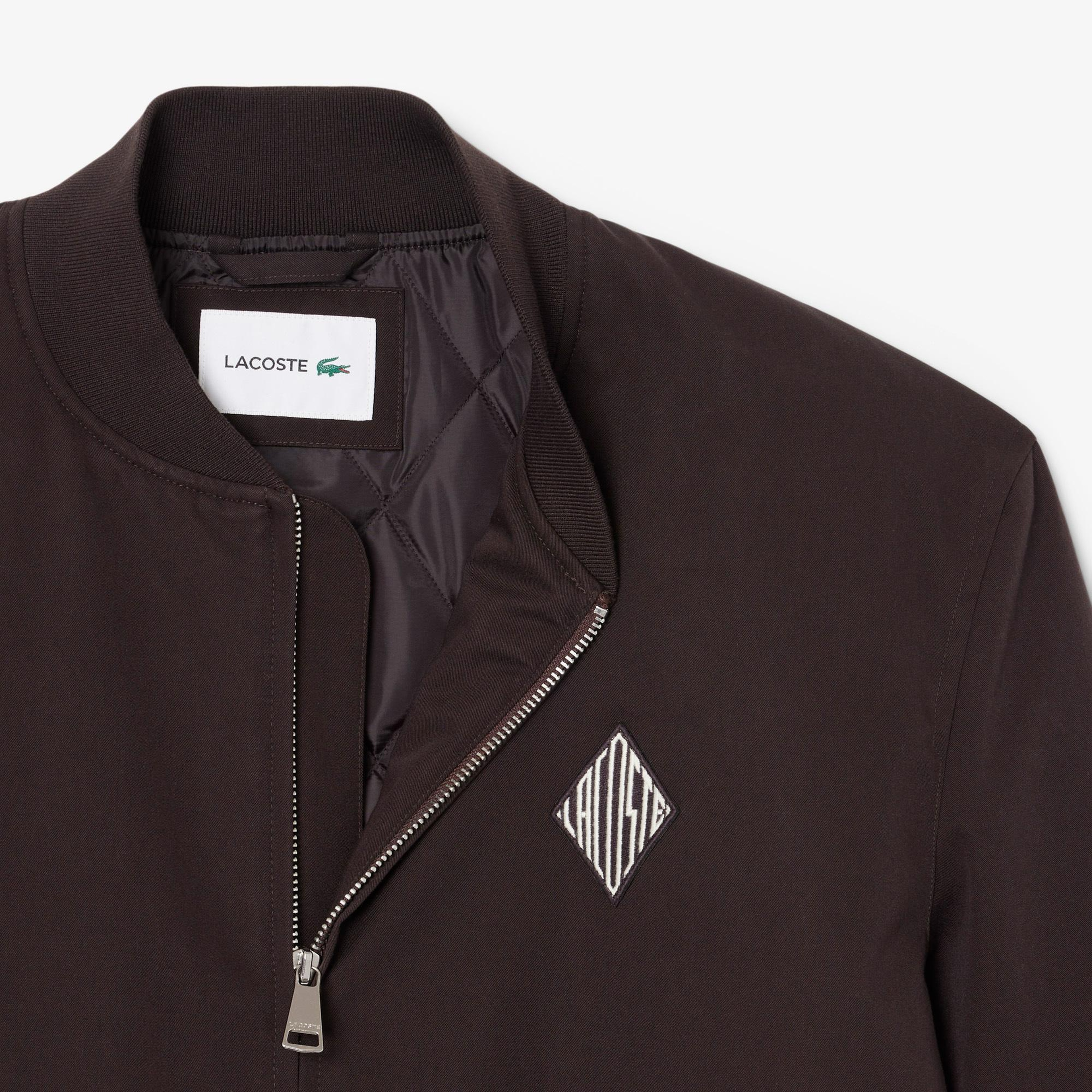 Lacoste Erkek Hakim Yaka Koyu Kahverengi Bomber Ceket