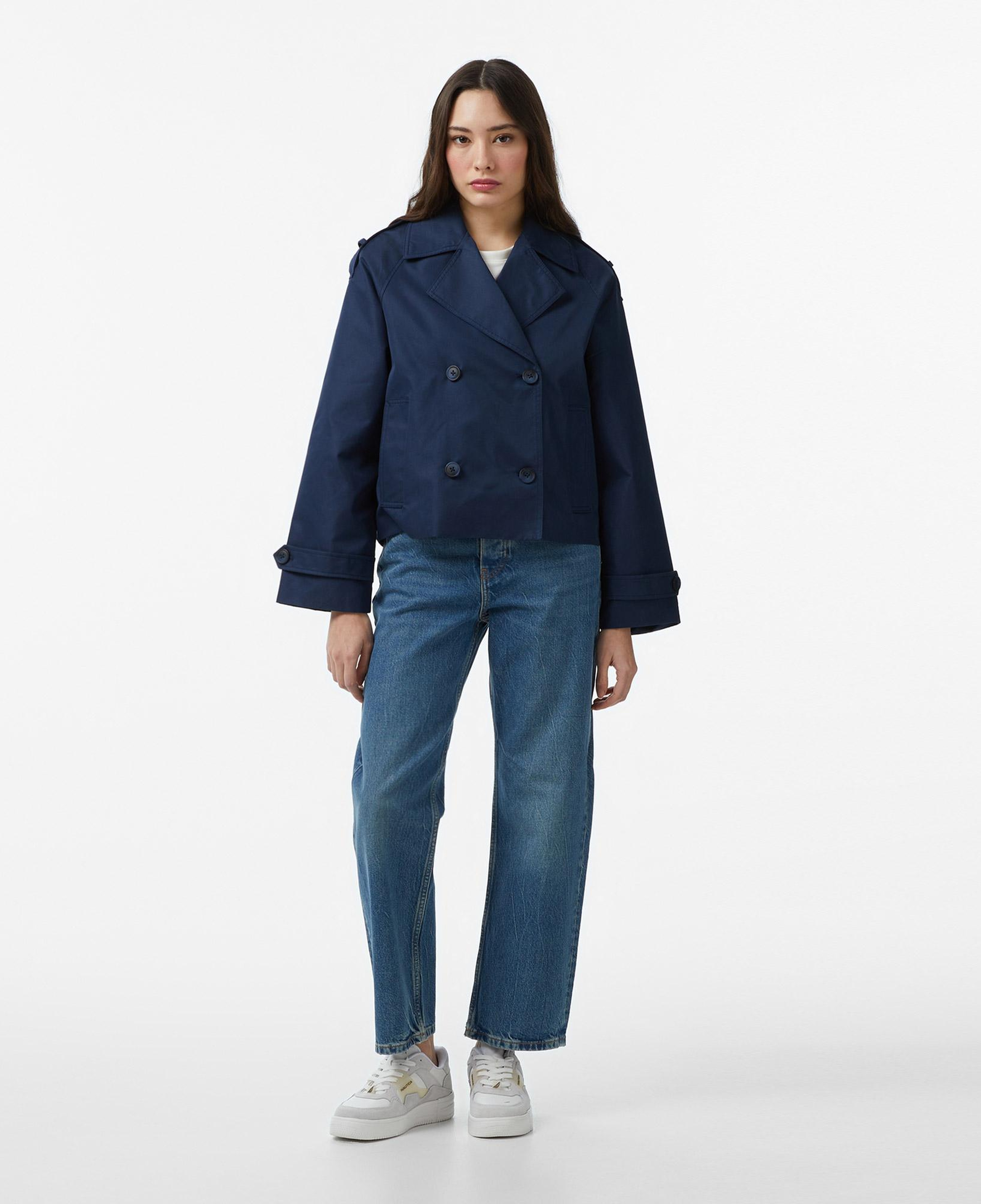 Nautica Kadın Lacivert Regular Fit Trençkot