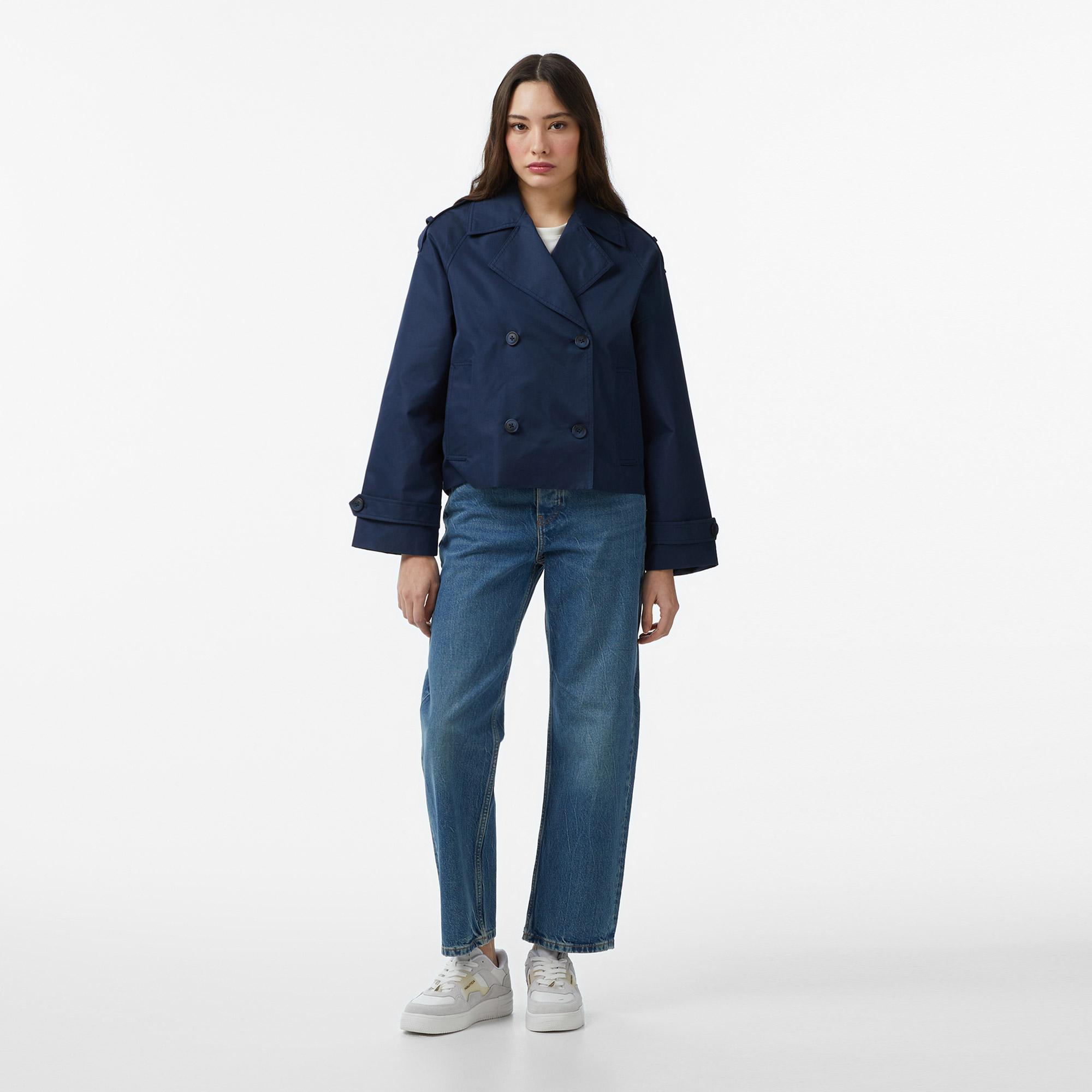 Nautica Kadın Lacivert Regular Fit Trençkot