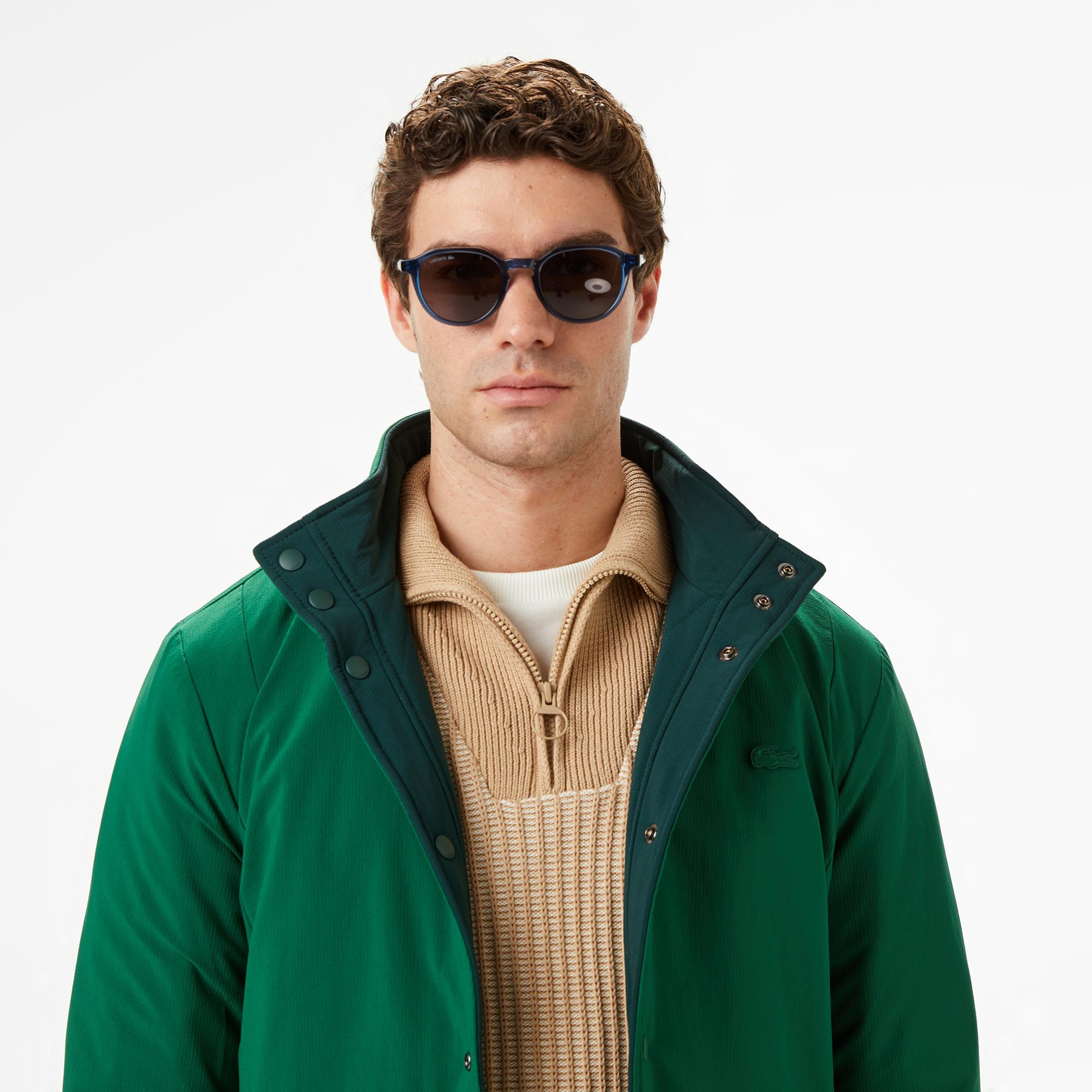 Lacoste Erkek Dik Yaka Çift Taraflı Koyu Yeşil Mont