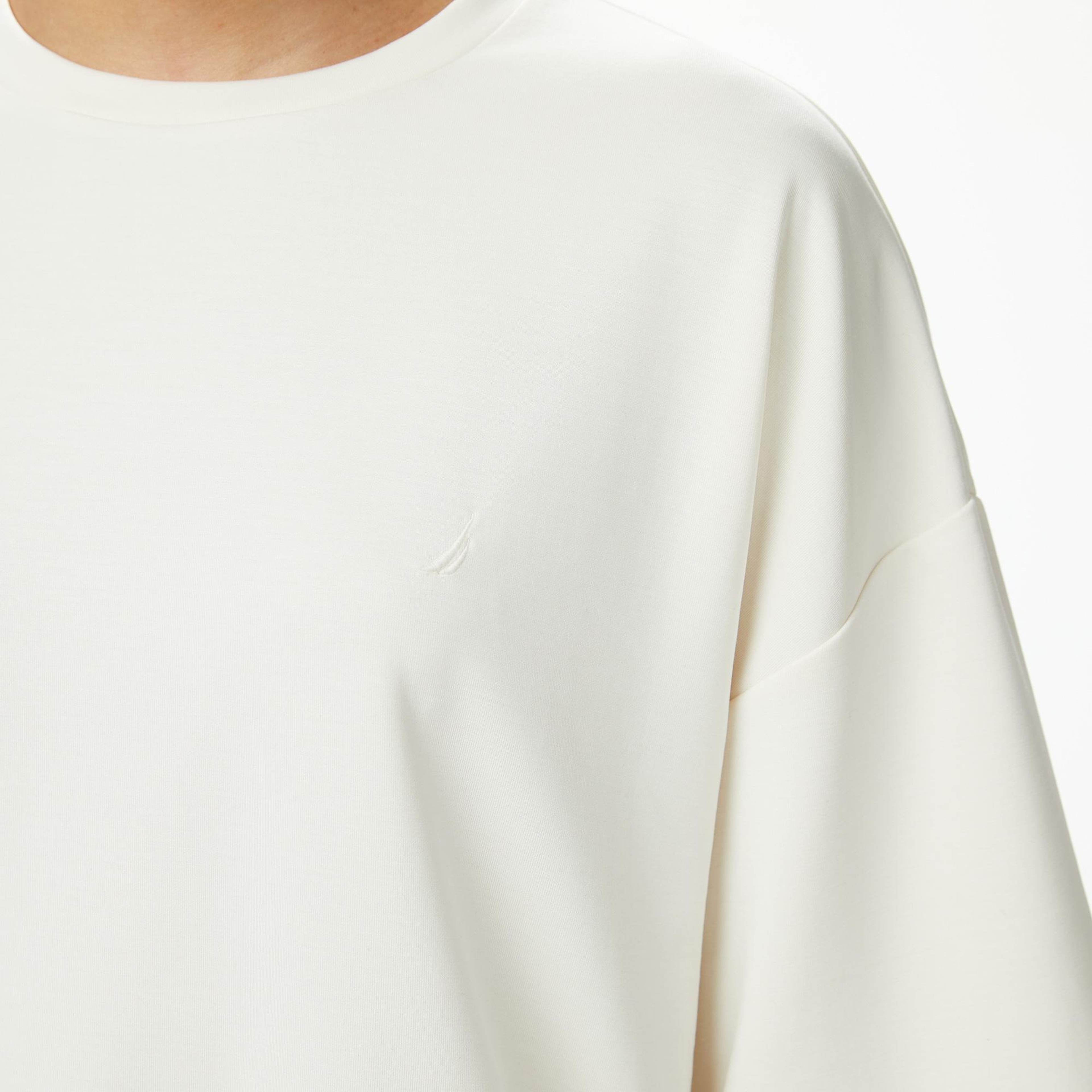 Nautica Kadın Krem Slim Fit T-Shirt